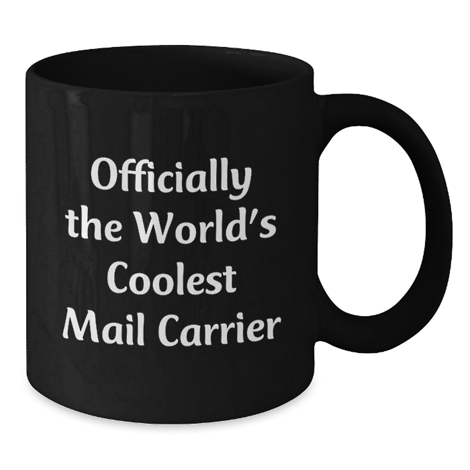 Funny Gifts from Friends to Mail Carrier, Inspirational Black Coffee Mug for Men, 'Officially The World's Coolest Mail Carrier' Quote Graduation Unique Gifts - Additional