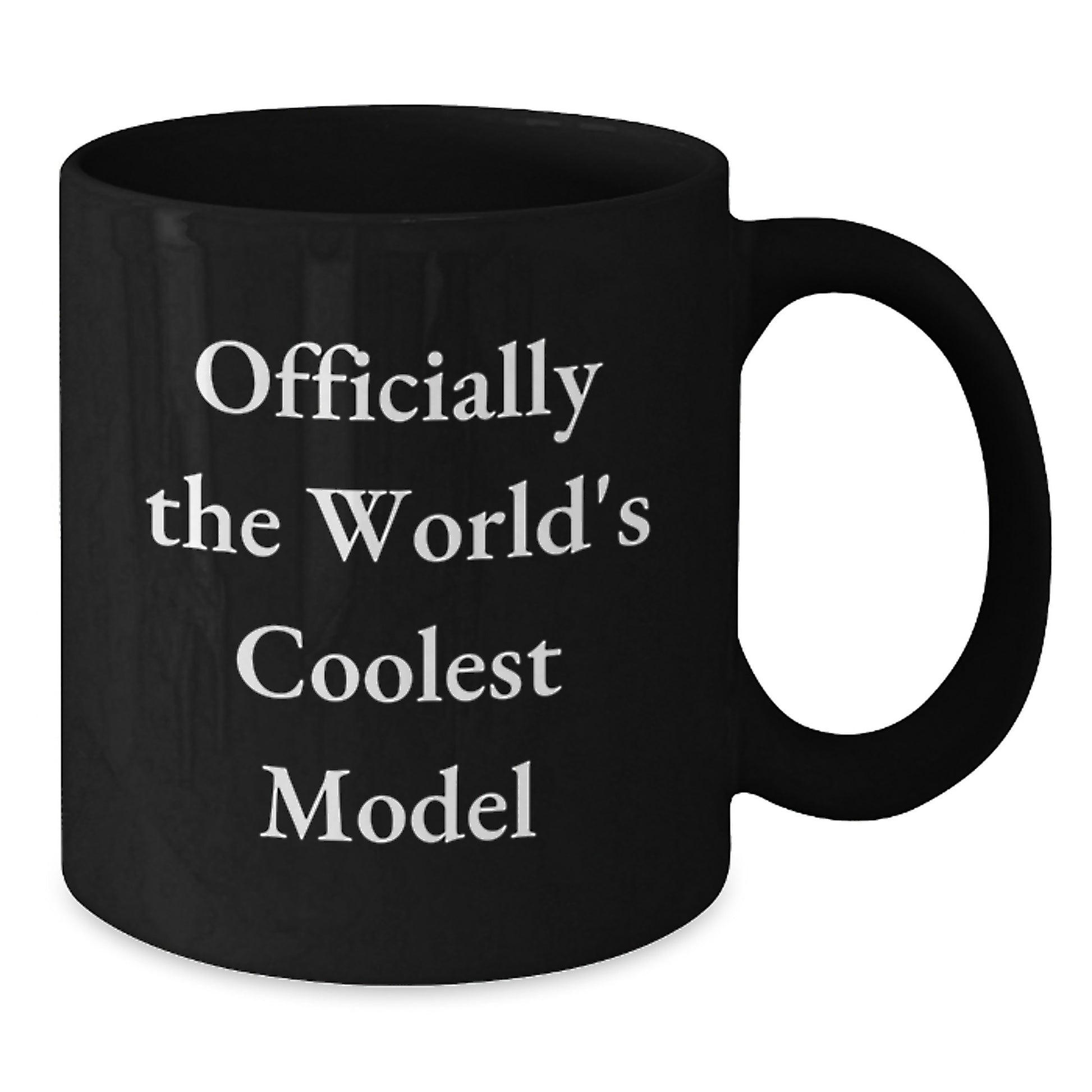 Funny Model Gifts for Friends, Model Lover Black Coffee Mug - 'Officially The World's Coolest Model' - Additional