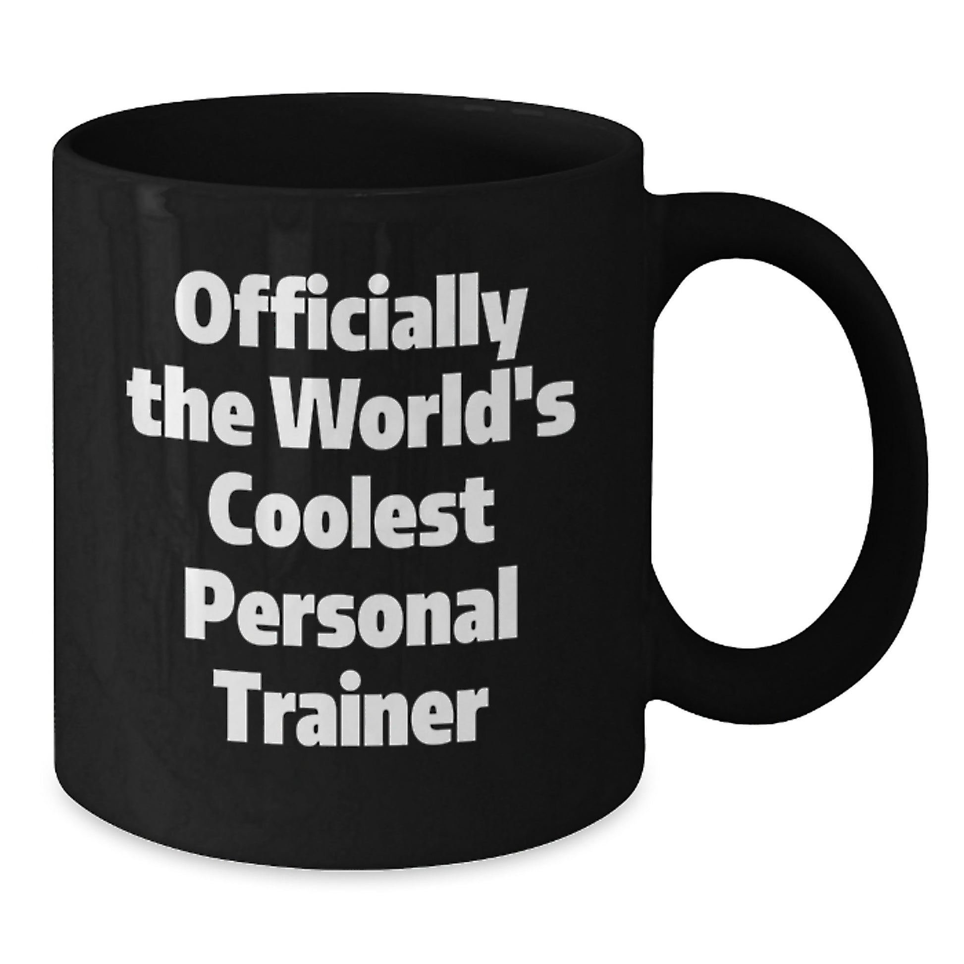 Funny Personal Trainer Gifts from Friends for Personal Trainer Men, Black Coffee Mug for Personal Trainer Lover, 'Officially The World's Coolest Personal Trainer' Quote - Additional