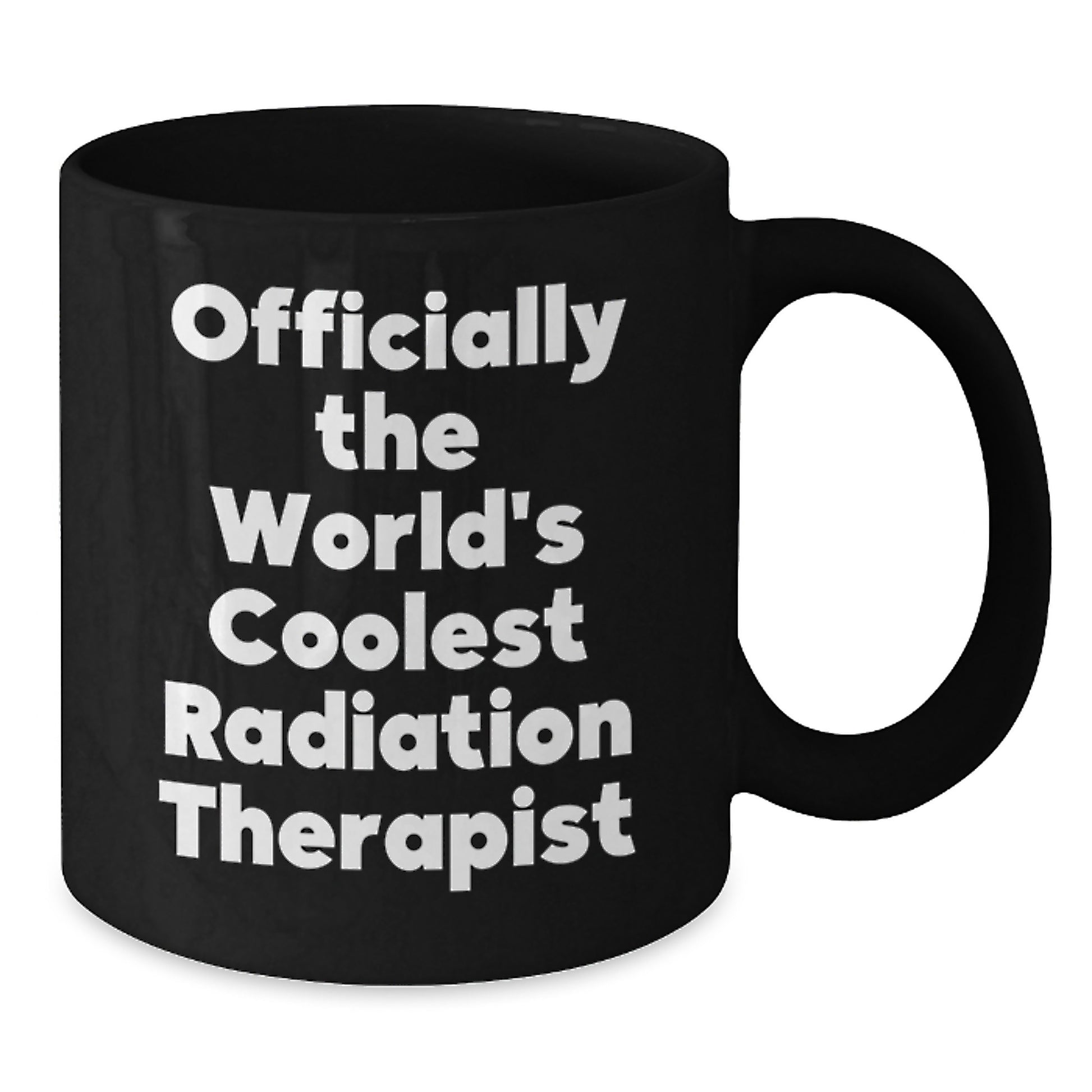Funny Radiation Therapist Gifts for Men, Women, or Coworkers, Black Coffee Mug 'Officially The World's Coolest Radiation Therapist', Unique Christmas presents - Additional