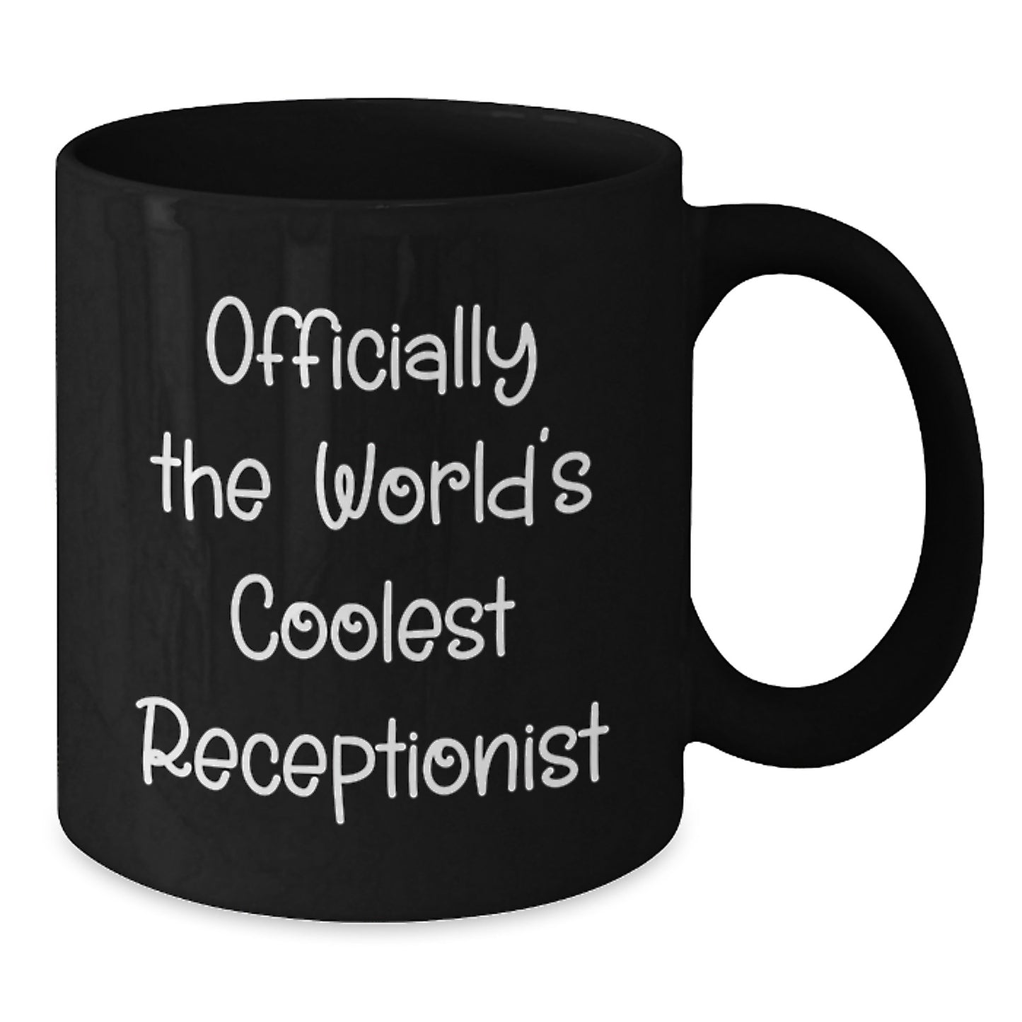 Funny Receptionist Gifts from Friends Unique Black Coffee Mugs Officially The World's Coolest Receptionist - Additional