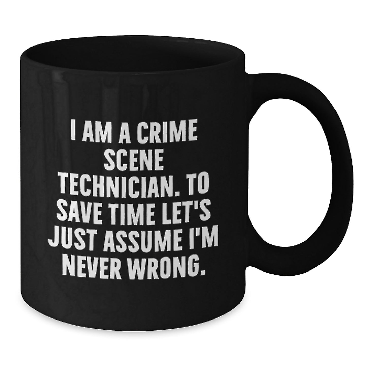 Crime Scene Technician Keepsake Black Coffee Mug for Him Birthday Gift - Additional
