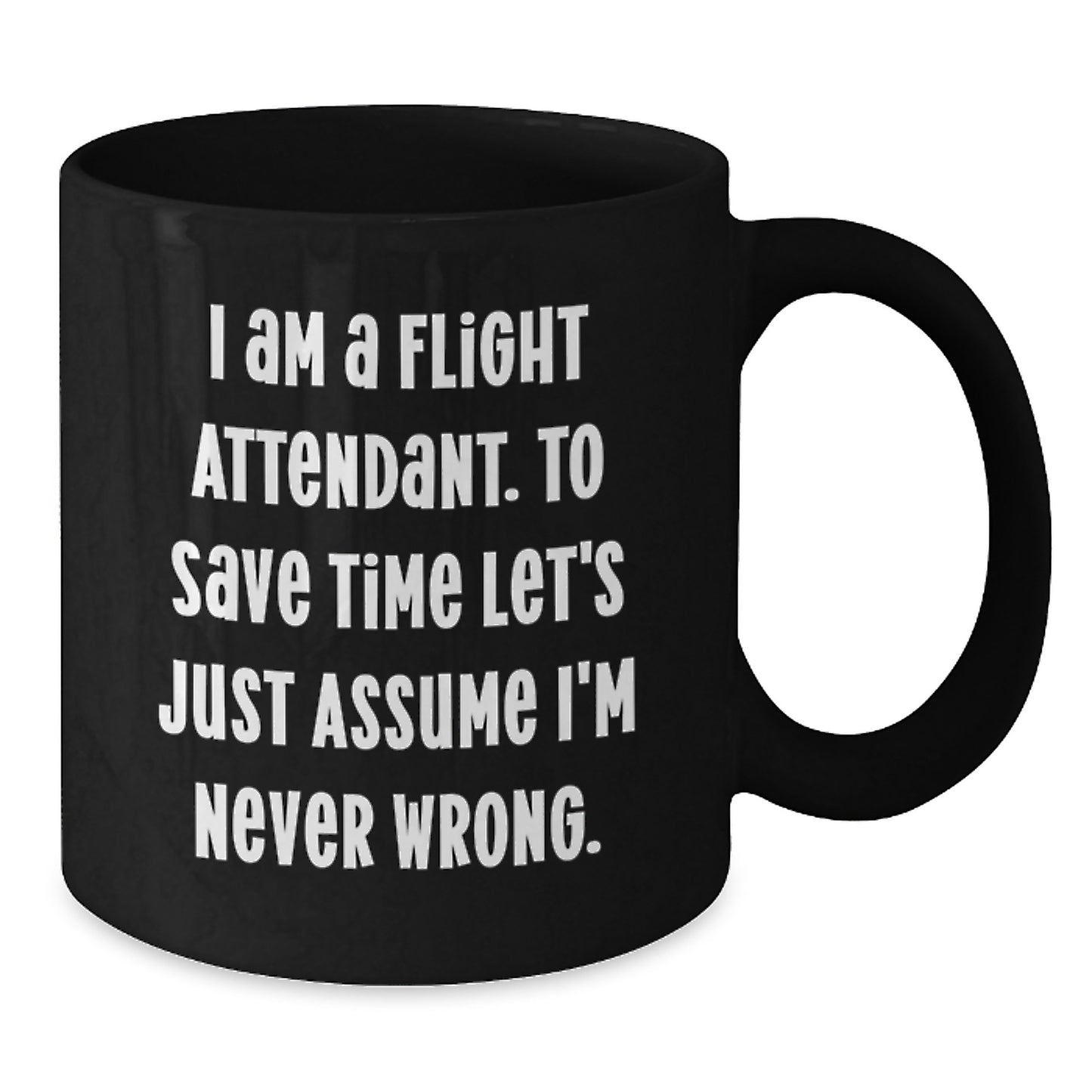 Birthday Gift for Her Flight Attendant Black Coffee Mug Present - Additional