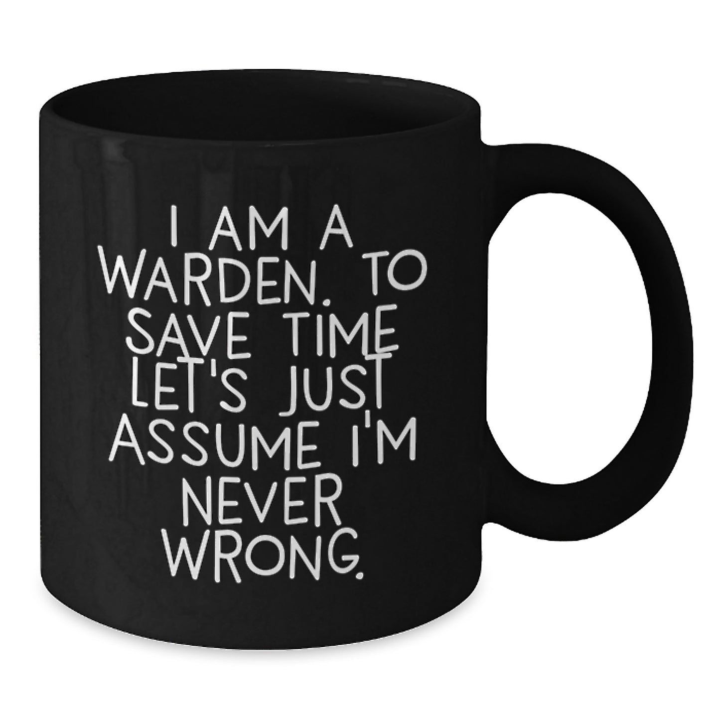 Warden Unique Gifts from Friends Funny Black Coffee Mug for Men Graduation - Additional