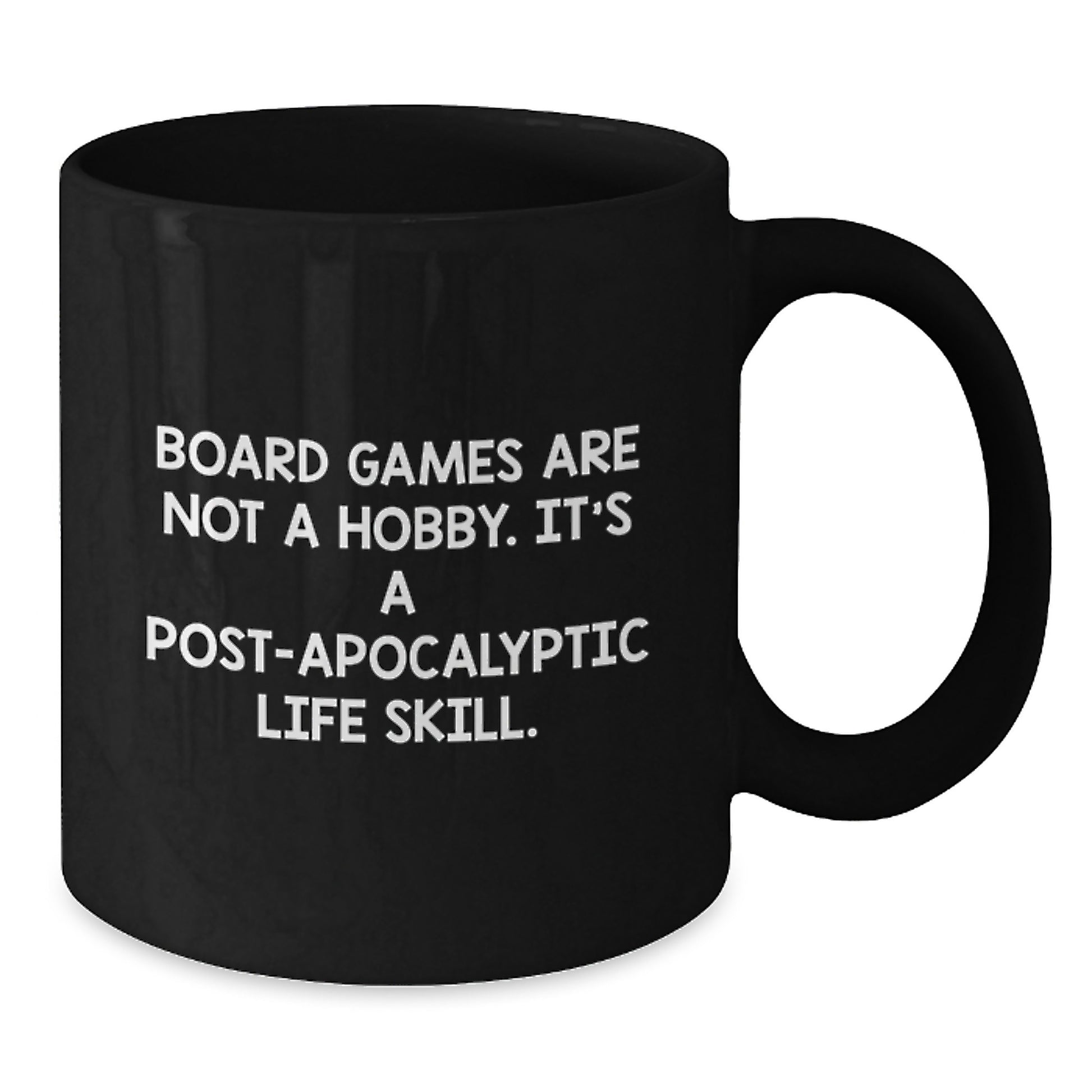 Funny Board Games Gifts for Men from Friends, Black Coffee Mugs for Board Games Enthusiasts, Post-apocalyptic Life Skill - Additional