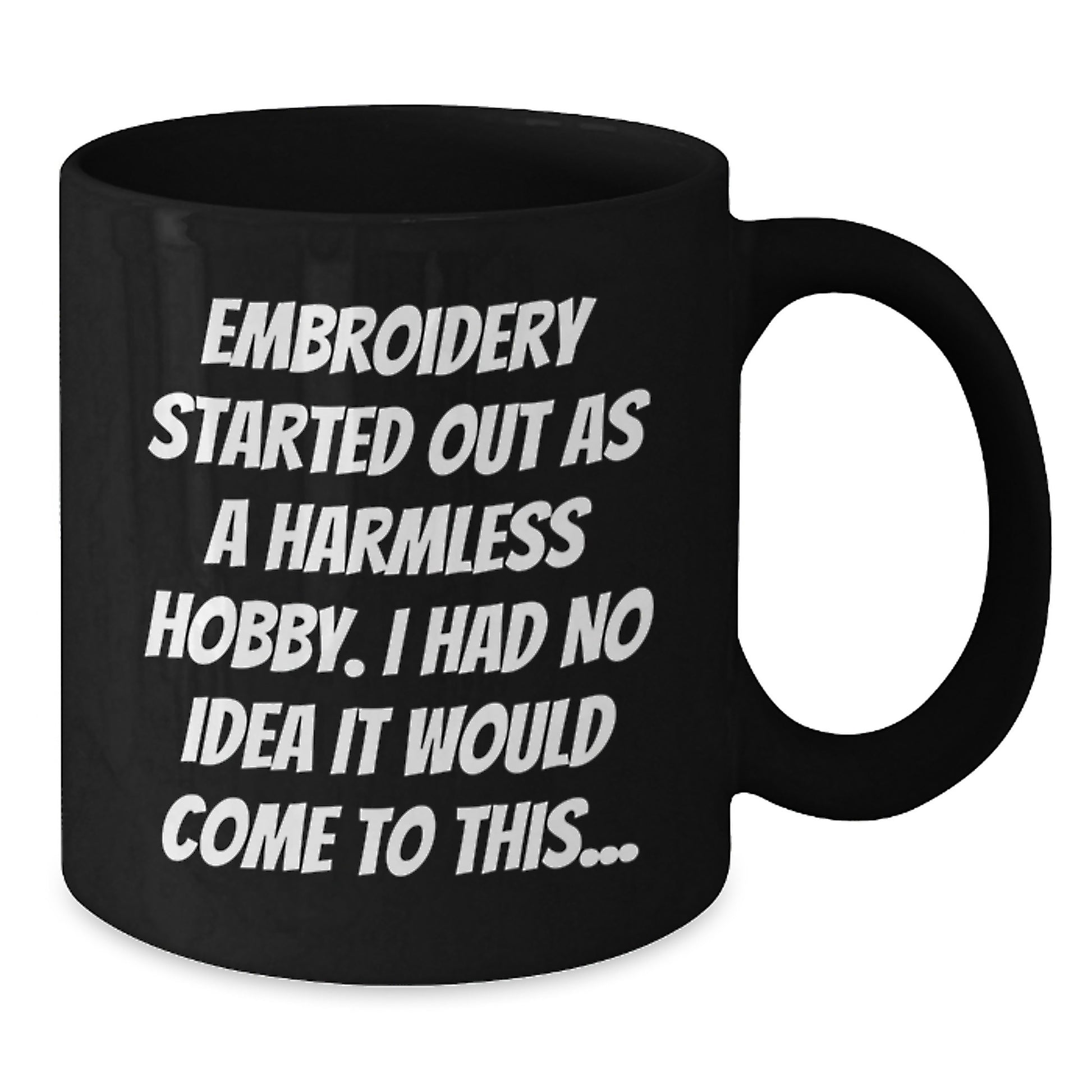 Embroidery Gifts from Friends, Funny Quotes, Black Coffee Mug, Birthday Unique Gifts for Her, Him, or Family - Additional