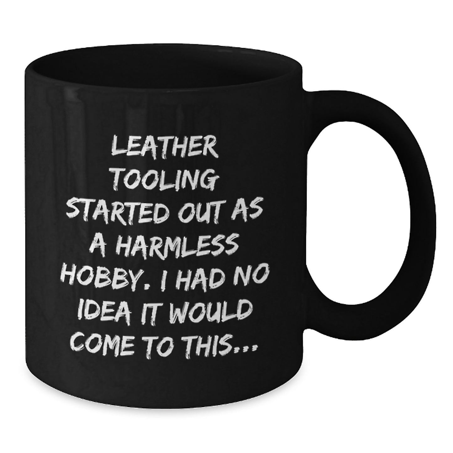 Leather Tooling Keepsake Black Coffee Mug for Him Birthday Gift - Additional