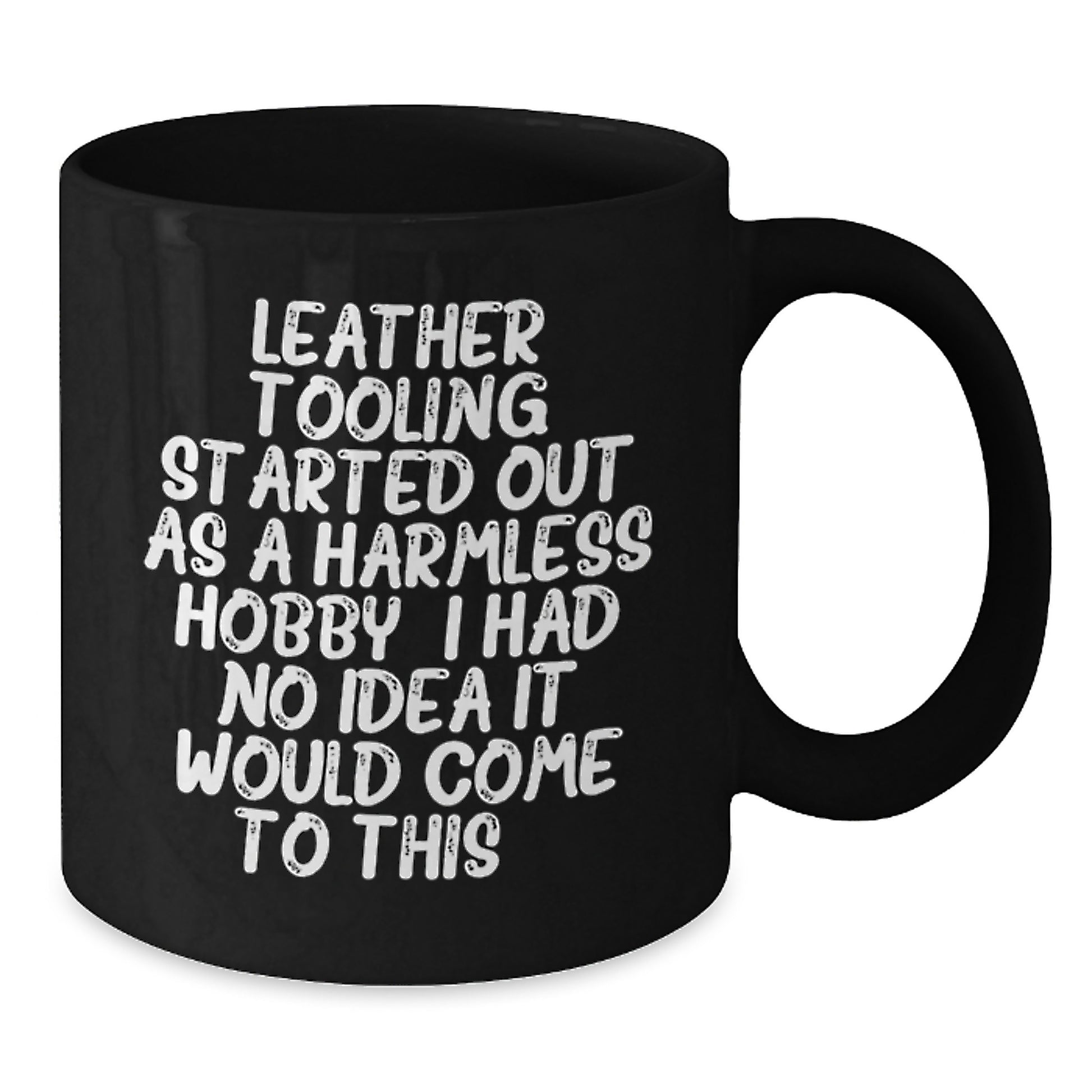 Birthday Gift for Her Leather Tooling Black Coffee Mug Present - Additional