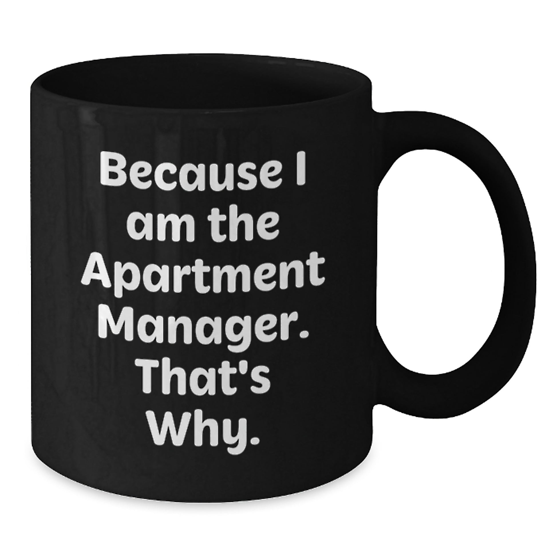 Funny Apartment Manager Gifts from Friends, Unique Birthday Unique Gifts for Apartment Managers, Black Coffee Mug because I am the Apartment Manager that's why - Additional