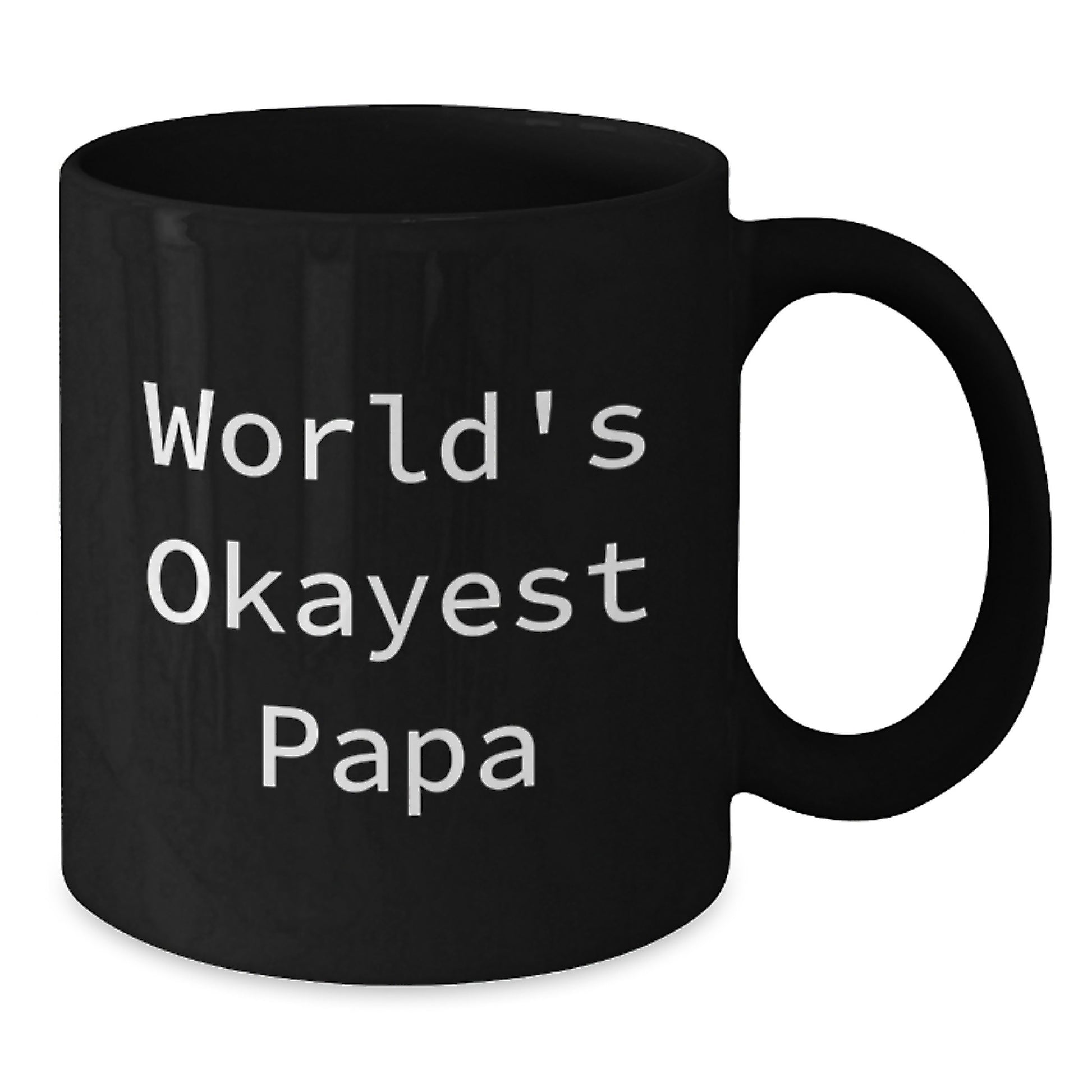 Papa Black Coffee Mug for Him World's Okayest Papa Birthday Gift - Additional