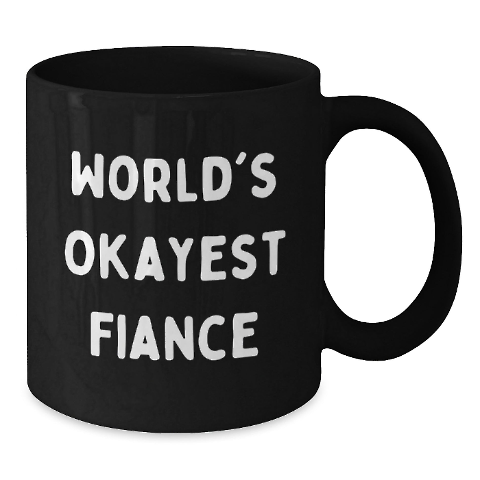 Birthday Gift Black Coffee Mug for Her Present – World's Okayest Fiance - Additional