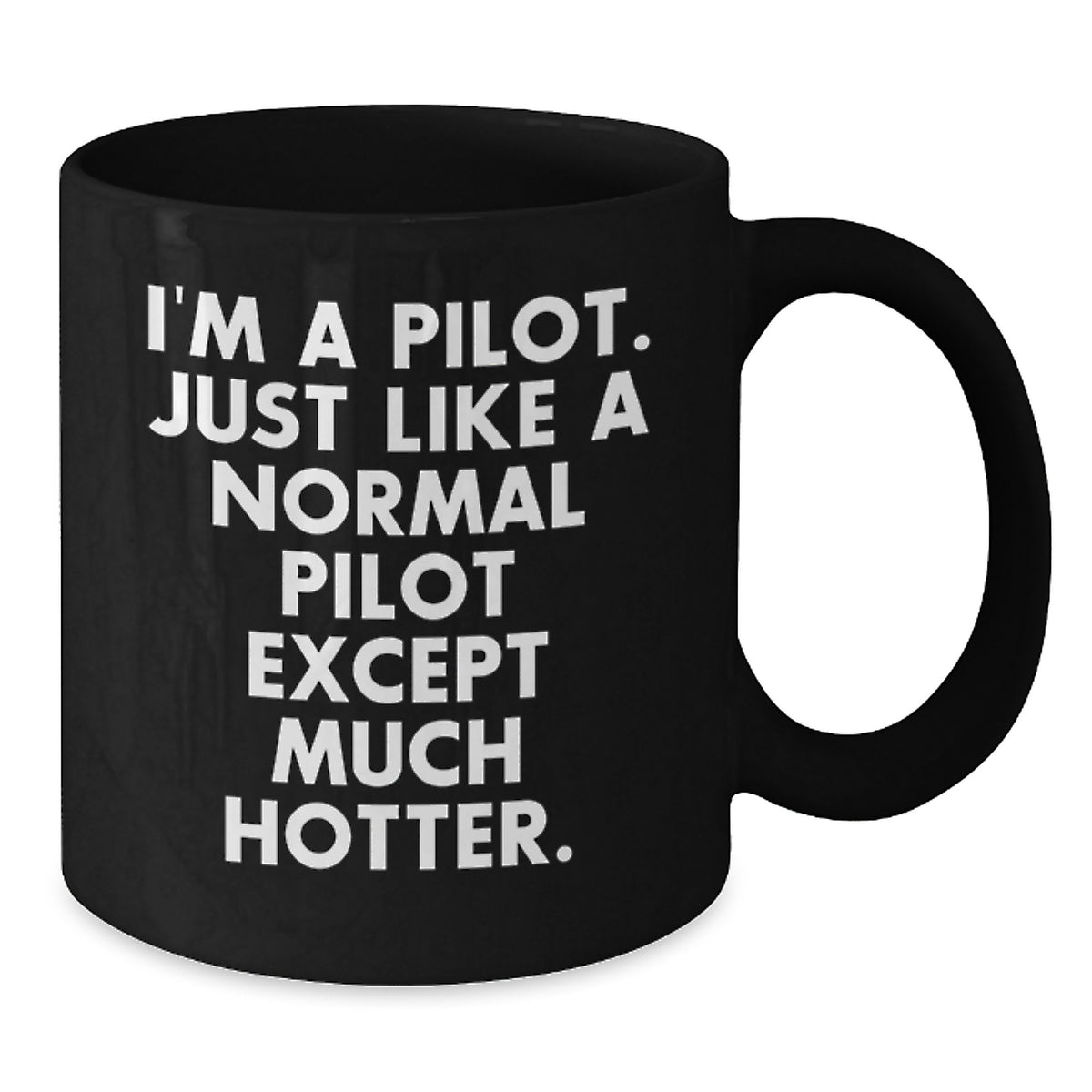 Funny Pilot Gifts for Valentine's, Valentine's Unique Gifts from Friends for Pilot, Pilot Black Coffee Mug with Cute Quote - Additional