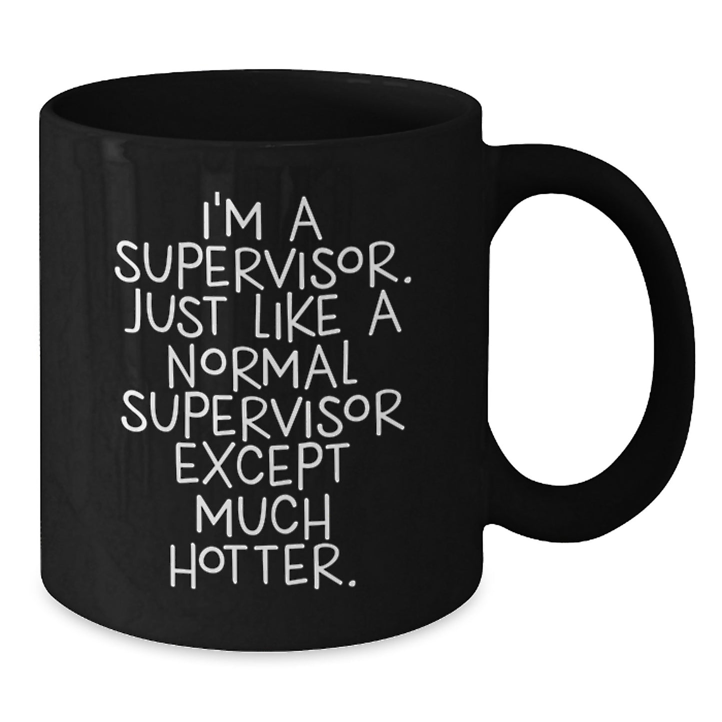 Funny Supervisor Gifts for Men Black Coffee Mug with Hotter Supervisor Quote, Unique Christmas Unique Gift Ideas for Coworkers, Office Party Present - Additional