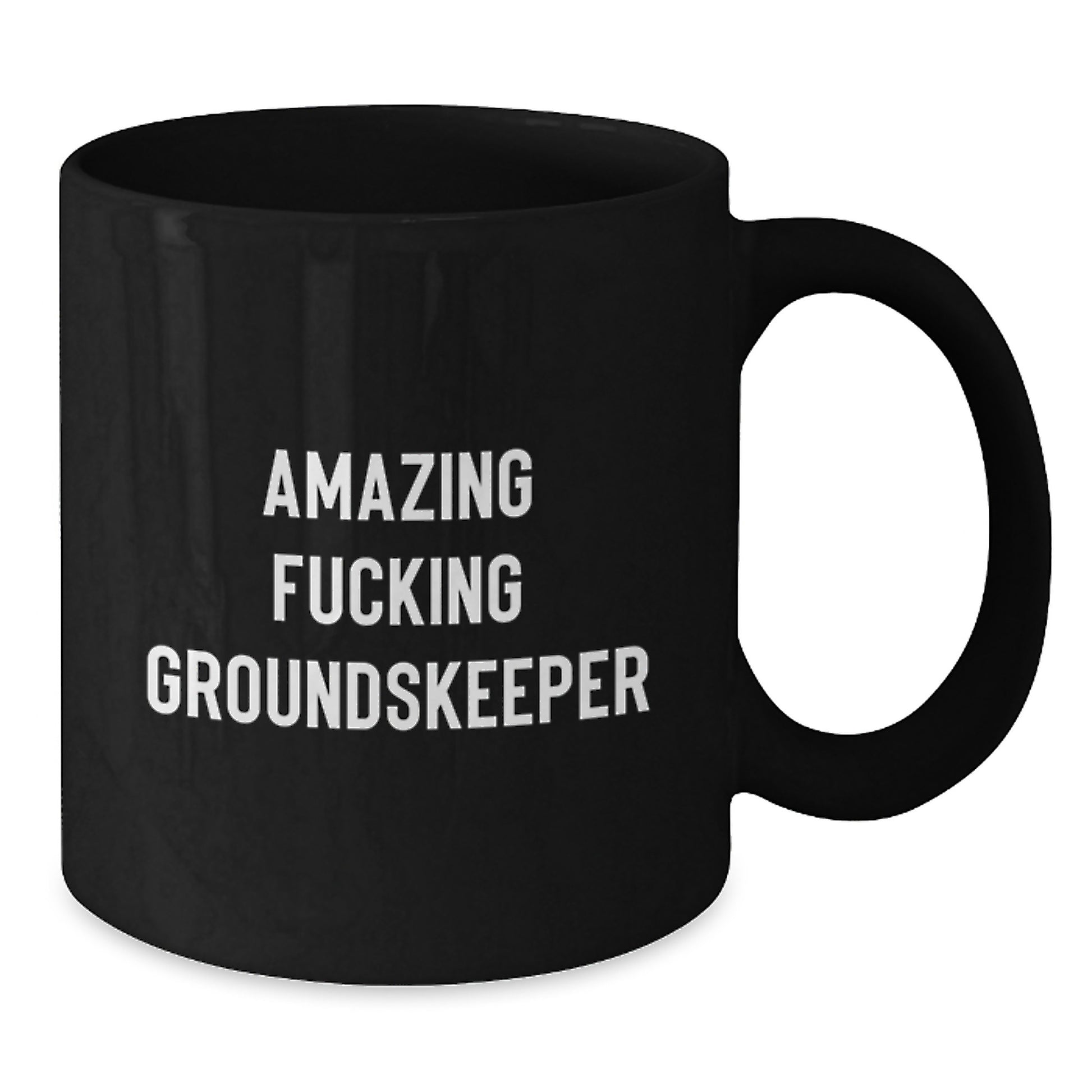 Funny groundskeeper Gifts for Men from Family, Unique Birthday Unique Gifts for groundskeeper, Black Coffee Mug with Amazing F--king groundskeeper Quote - Additional
