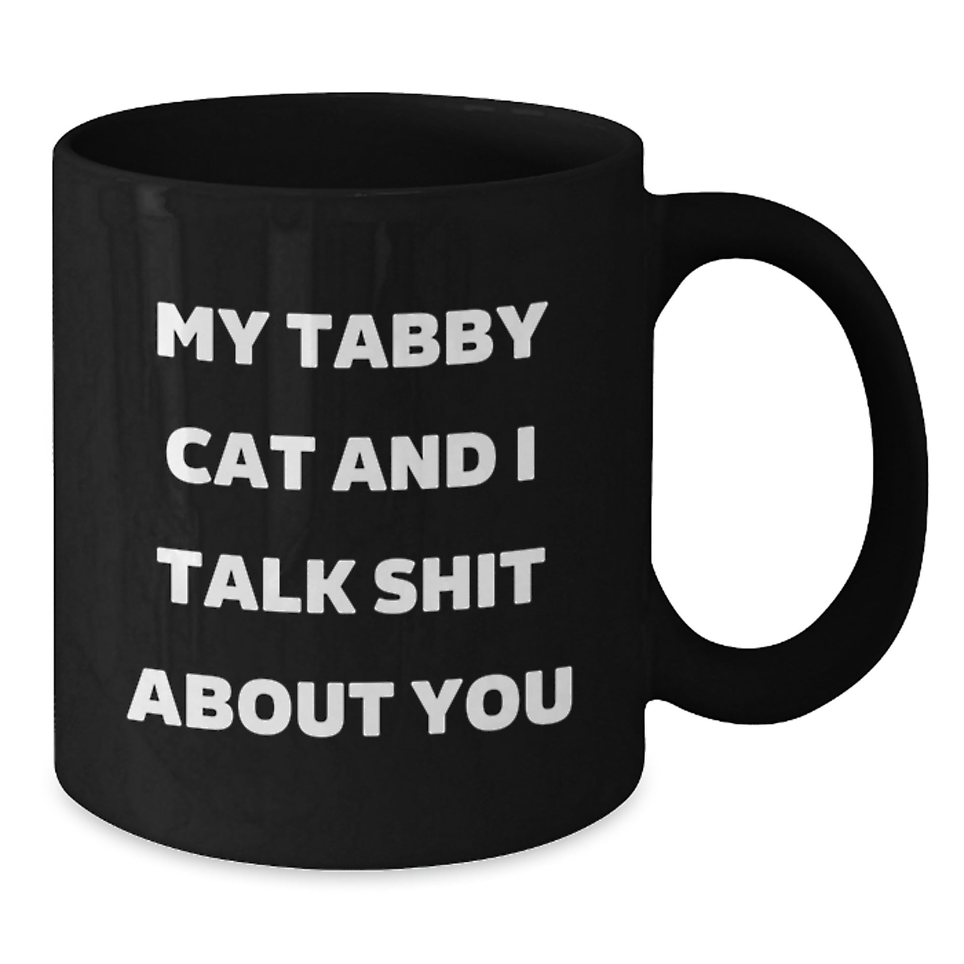 Funny Tabby Cat Black Coffee Mug Gifts from Family to Friends for Birthday Unique - Additional