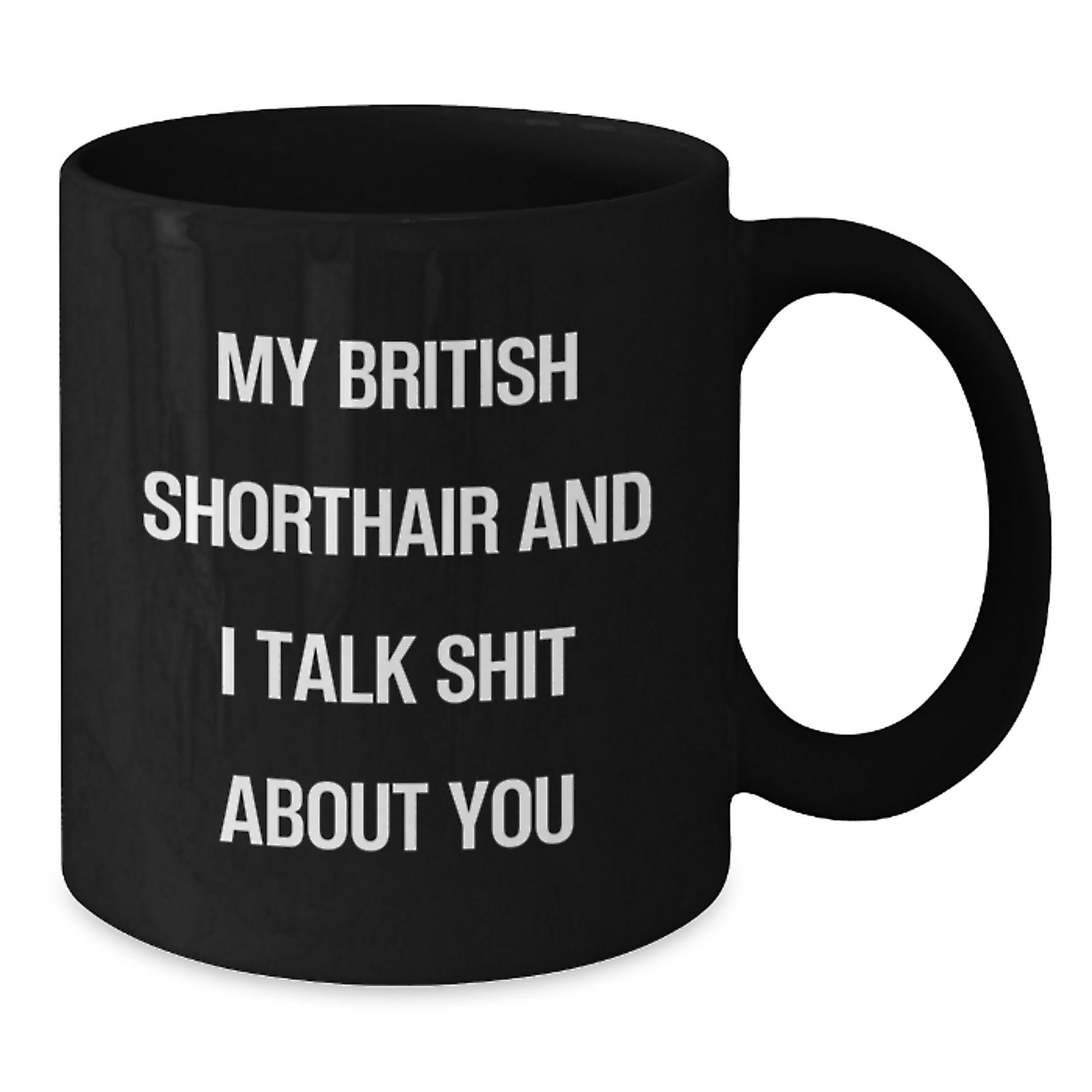 British Shorthair Cat Lover's Funny Mugs, Gifts from Friends to Men and Women for Christmas Unique Ideas - My British Shorthair And I Talk Shit About You Coffee Mug - Additional
