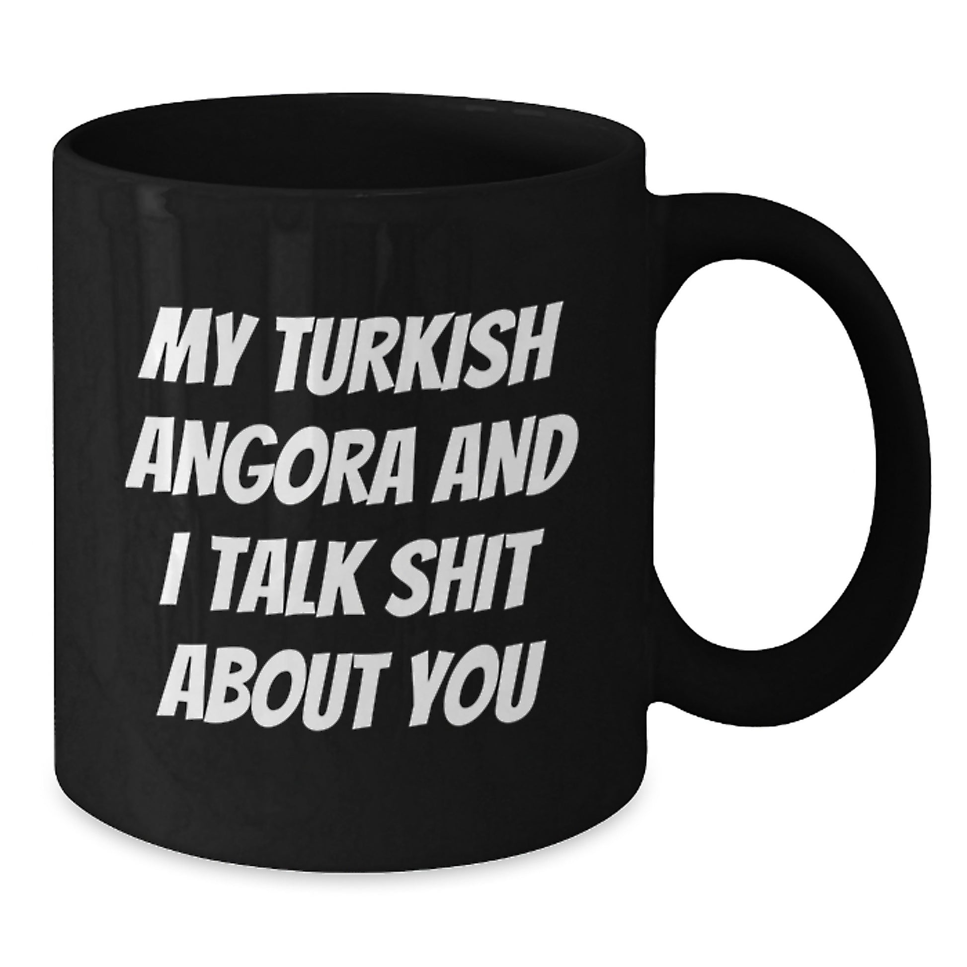 Funny Turkish Angora Cat Gifts for Men, Unique Black Coffee Mugs with 'My Turkish Angora And I Talk Shit About You' Quote, Father's Day Unique Gifts from Family - Additional