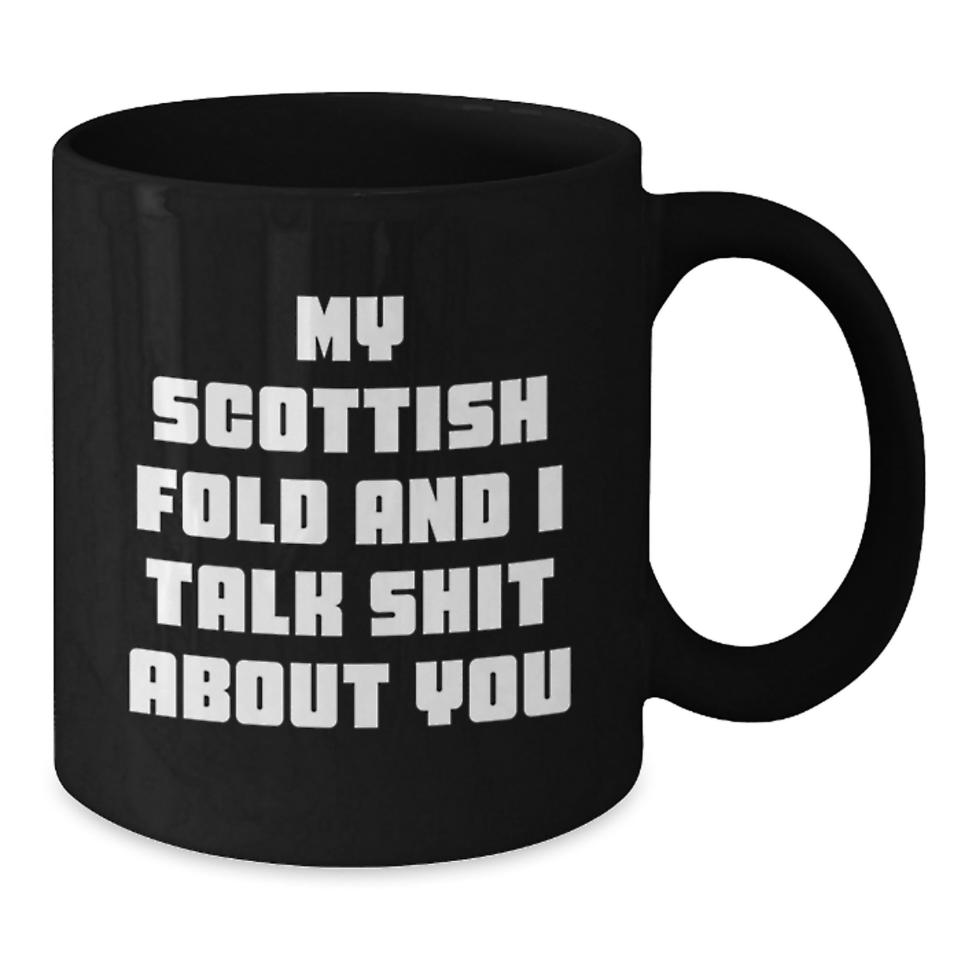 Scottish Fold Cat Lover Funny Quotes Black Coffee Mug For Men Women Friends Family Valentine's Unique Gifts - Additional