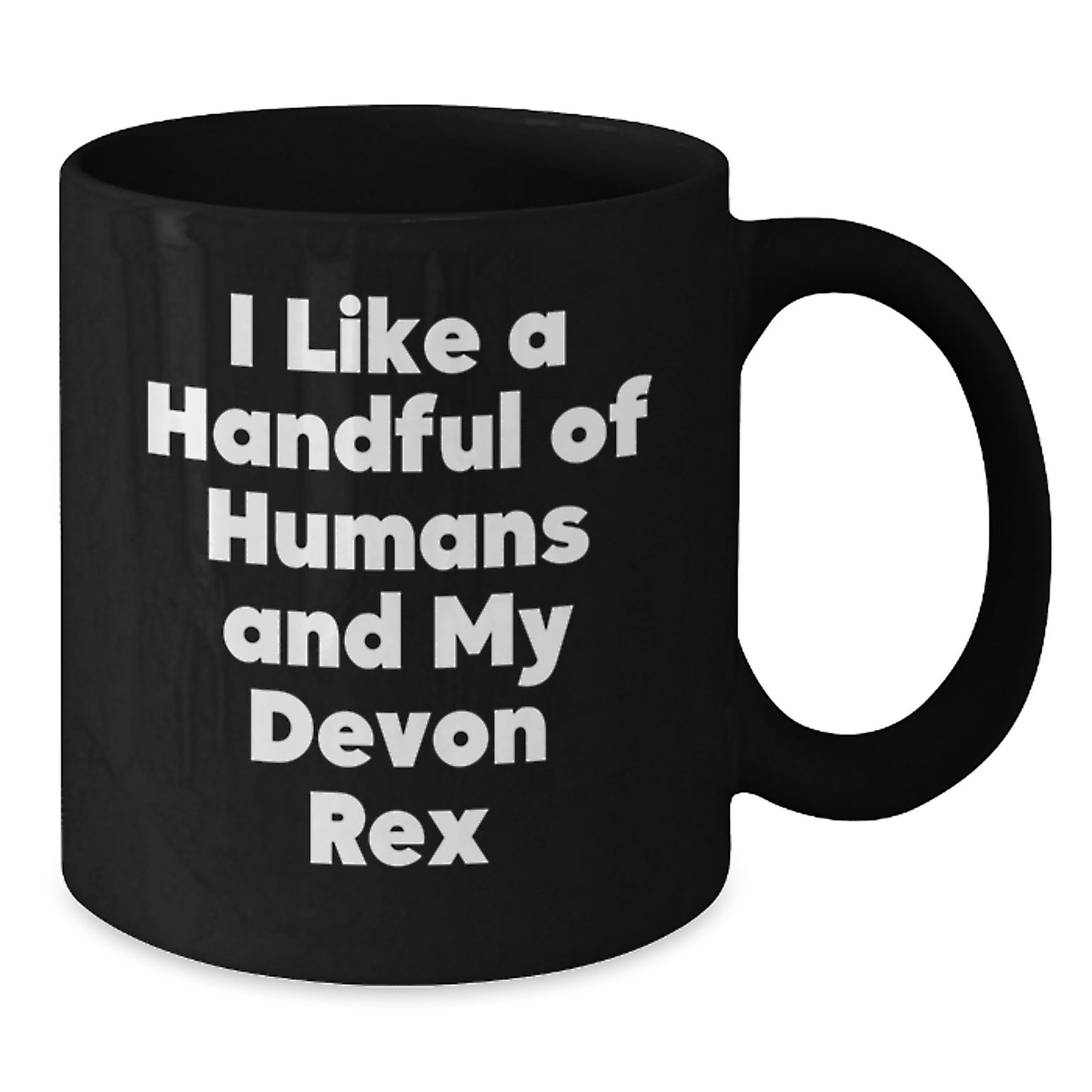 Devon Rex Cat Lover Gifts from Friends Unique Graduation Mugs for Devon Rex Cat Enthusiasts I Like A Handful Of Humans And My Cats, Funny Black Coffee Mug - Additional