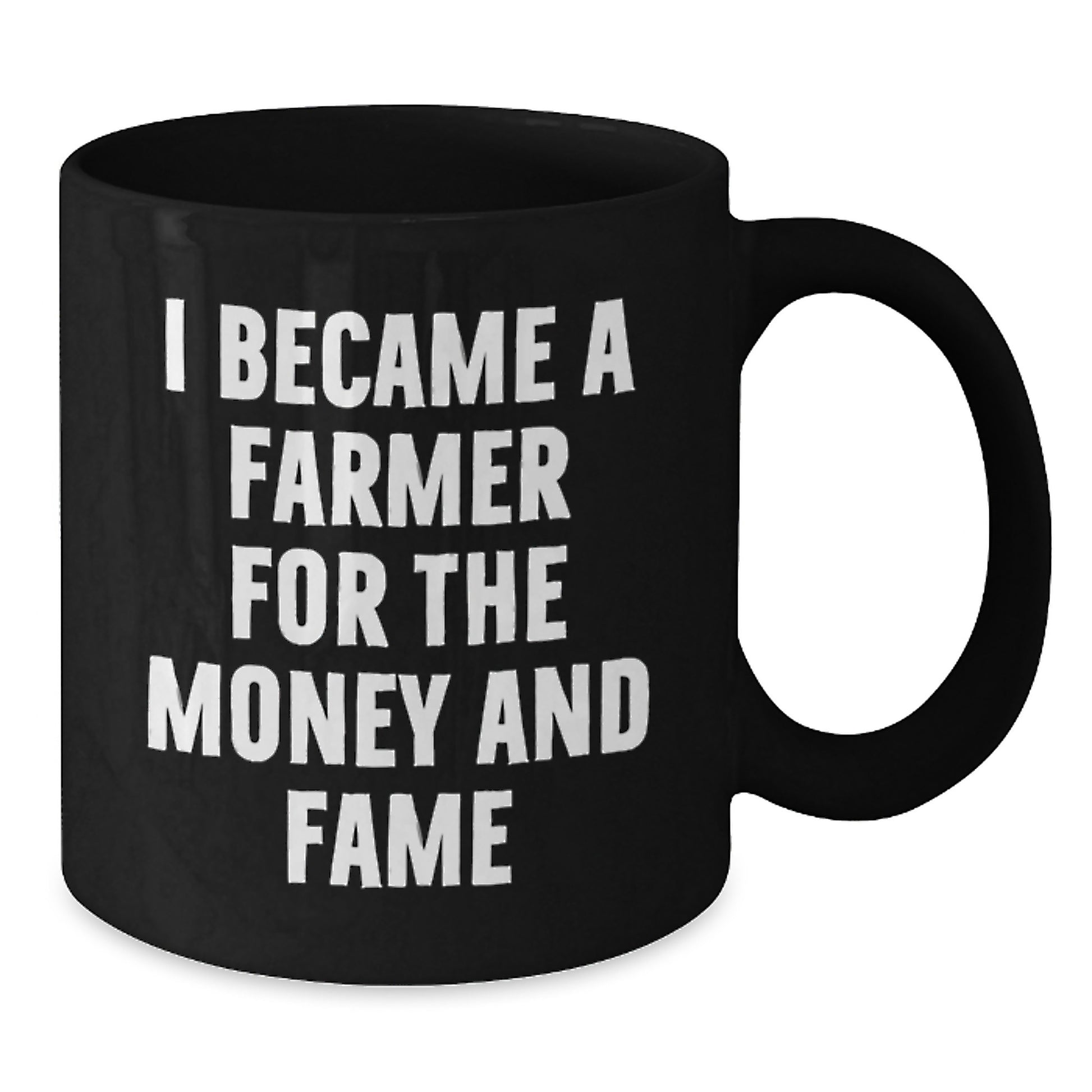 Funny Farmer Mug Gifts from Friends - I Became A Farmer For The Money And Fame, Birthday Unique Gift Ideas for Farmer, Black Coffee Mug - Additional