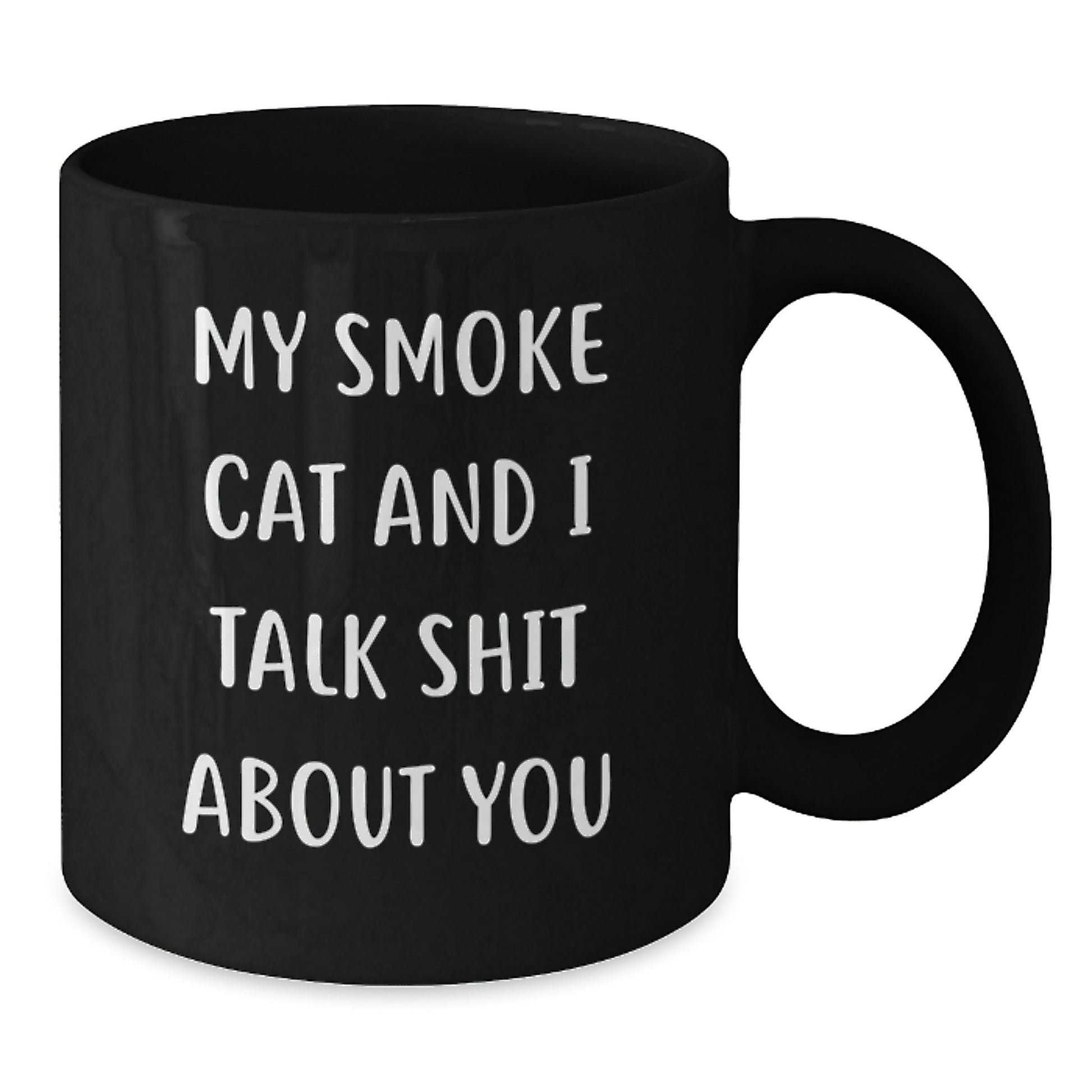 Funny Smoke Cat Gifts from Men to Friends and Family - Black Coffee Mug for Smoke Cat Lovers - Additional