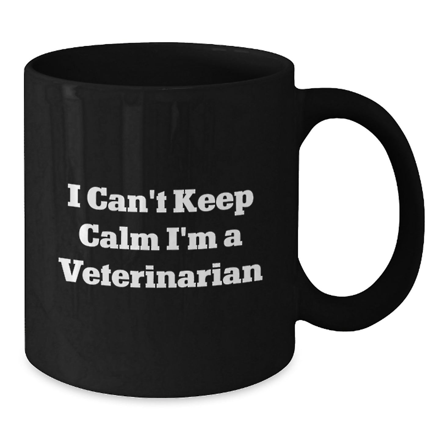 Funny Veterinarian Gifts from Friends to Coworkers, Black Coffee Mug for Veterinary Men and Women, I Can't Keep Calm I'm A Veterinarian Christmas Unique Presents - Additional