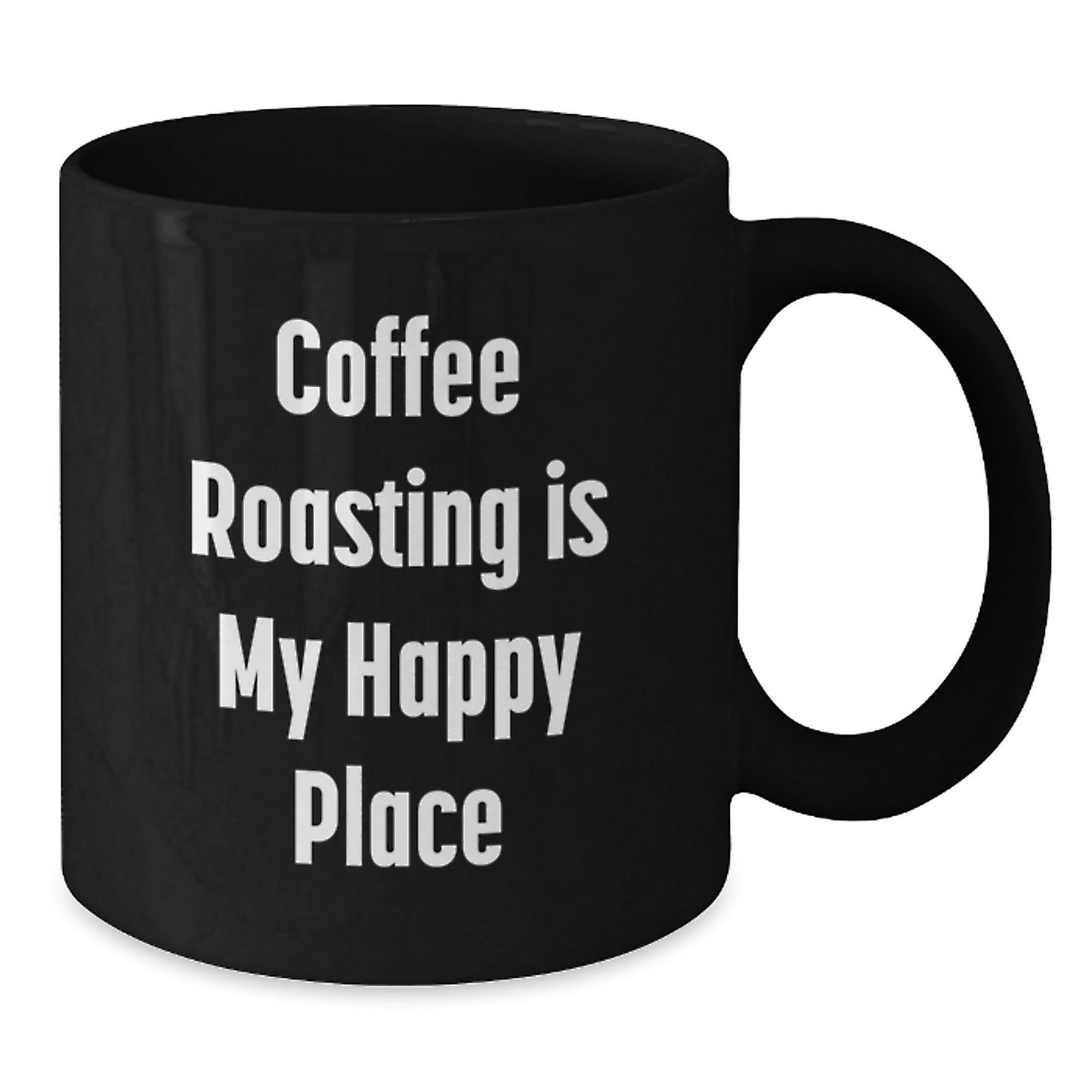 Funny Coffee Roasting Gifts for Dad, Unique Black Coffee Mug with 'Coffee Roasting Is My Happy Place' Quote, Perfect for Coffee Enthusiasts, Gifts from Men, Family, Friends, Coworkers - Additional
