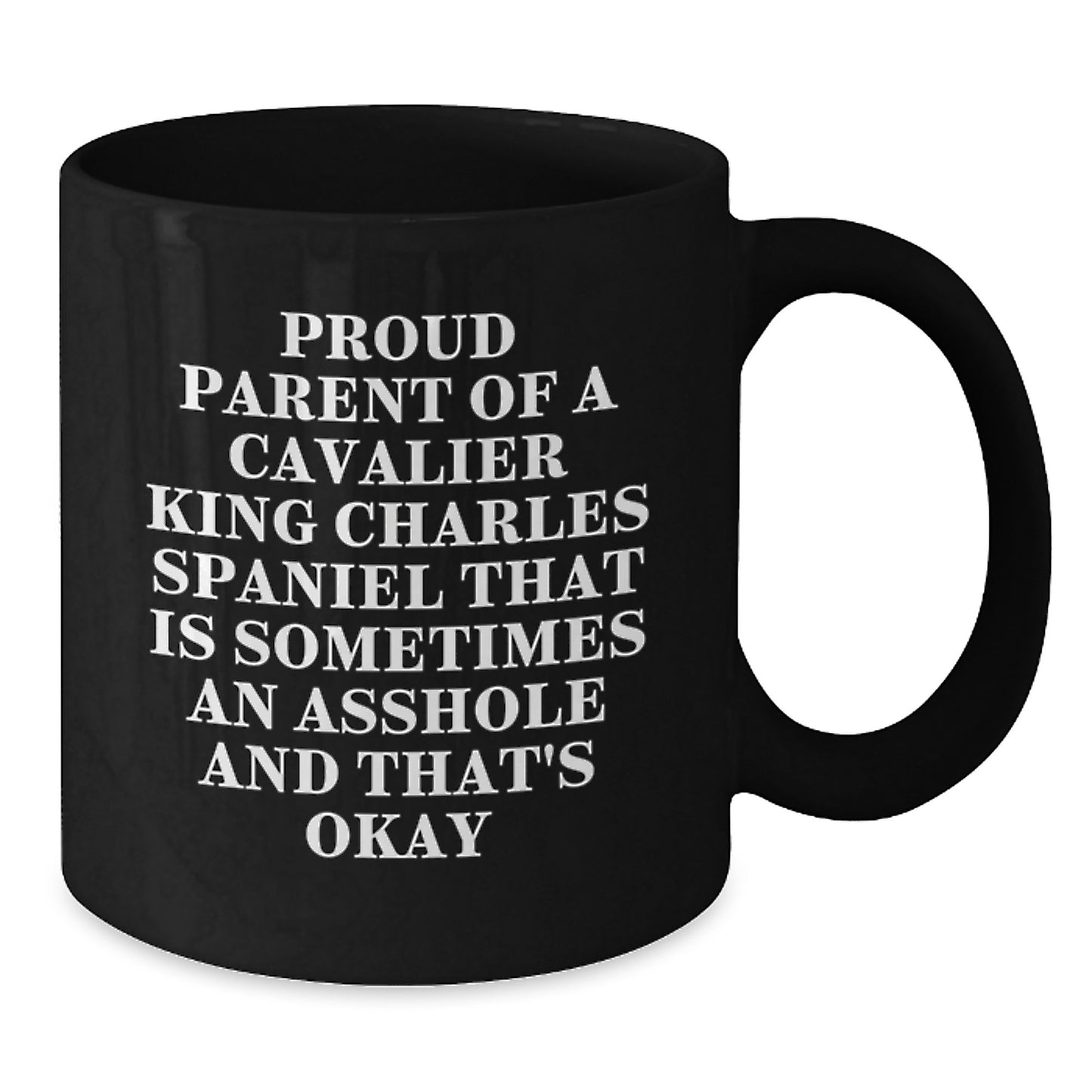 Funny Cavalier King Charles Spaniel Dog Valentine's Gifts from Men to Proud Parents, Black Coffee Mug - Additional