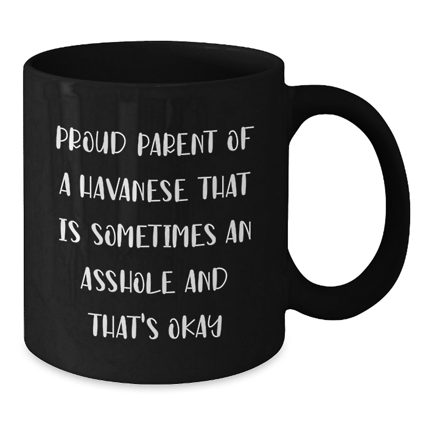 Havanese Dog Lover Gifts from Friends to Men, Funny Birthday Unique Gifts for Havanese Dog Owners, Black Coffee Mug with Proud Parent Quote - Additional