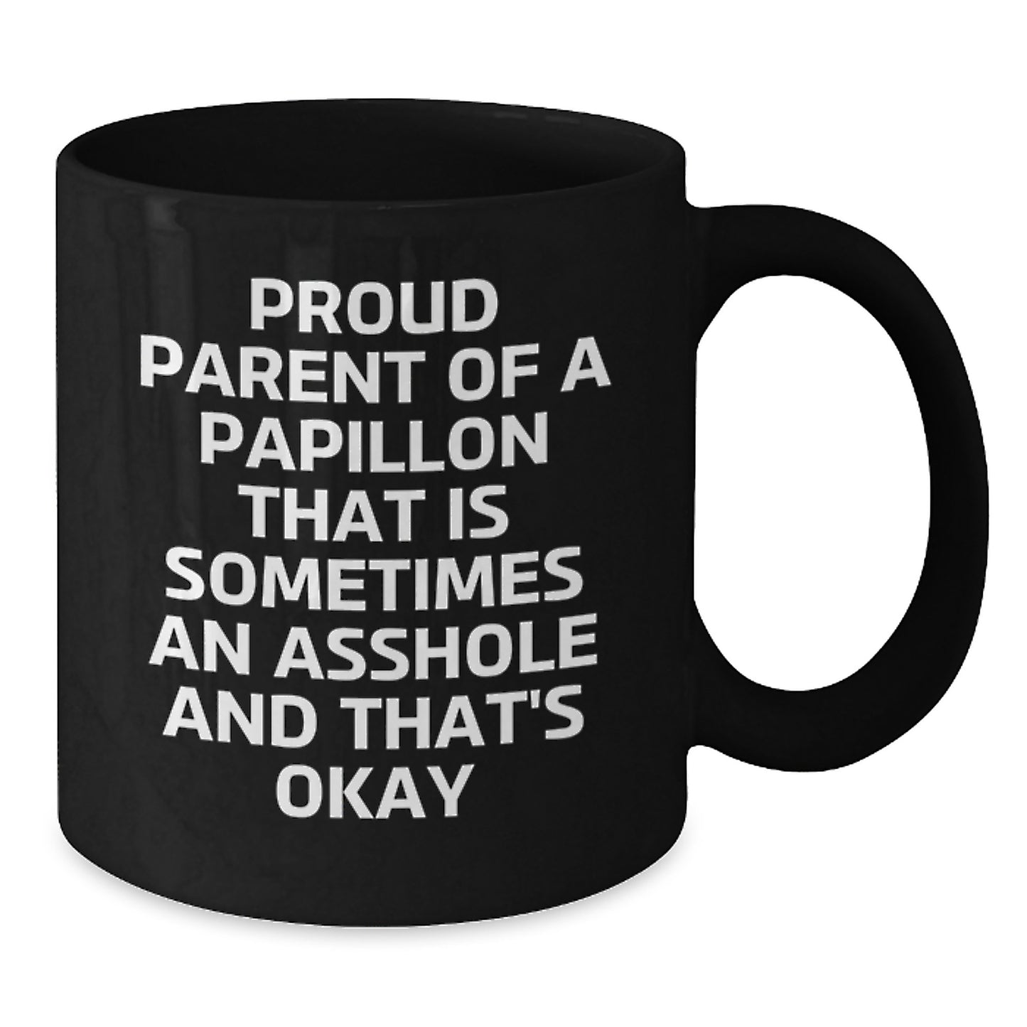 Funny Papillon Dog Gifts for Men, Black Coffee Mug for Proud Papillon Dad, Unique Father's Day Unique Gifts from Friends - Additional