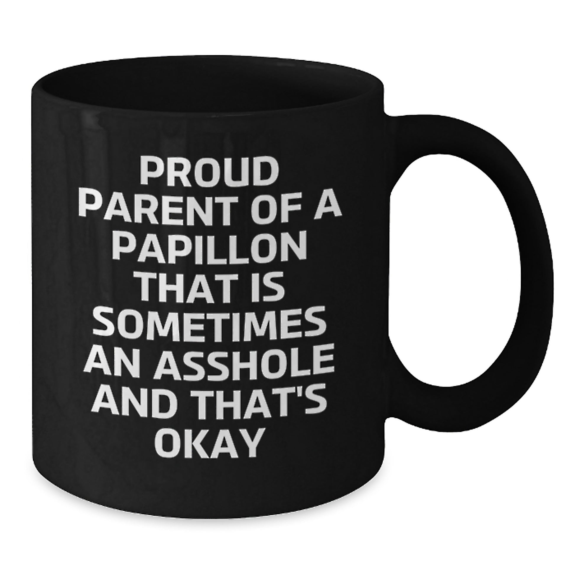 Funny Papillon Dog Gifts for Men, Black Coffee Mug for Proud Papillon Dad, Unique Father's Day Unique Gifts from Friends - Additional