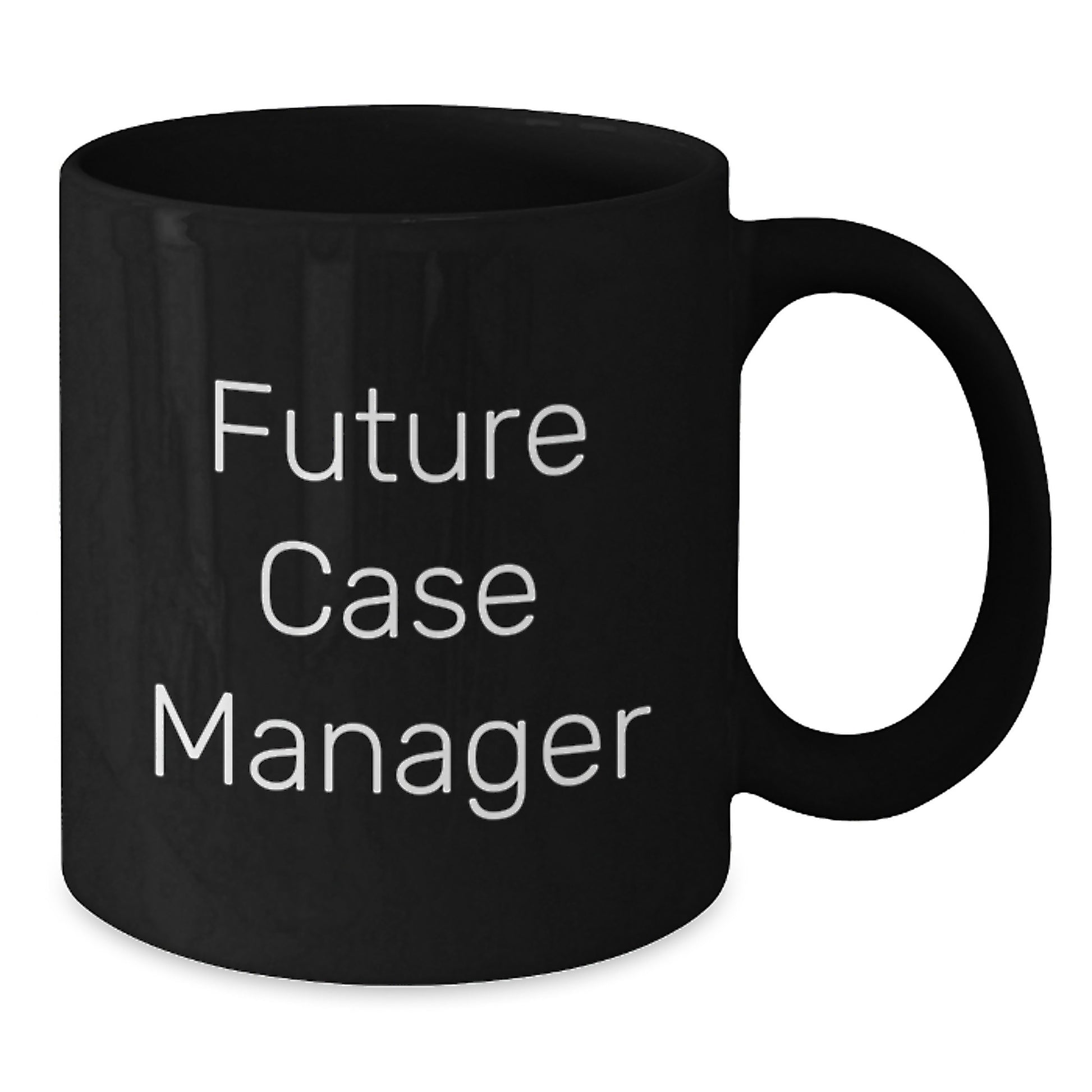 Funny Case Manager Gifts for Coworkers, Black Coffee Mug with 'Future Case Manager' Quote, Christmas Unique Presents - Additional