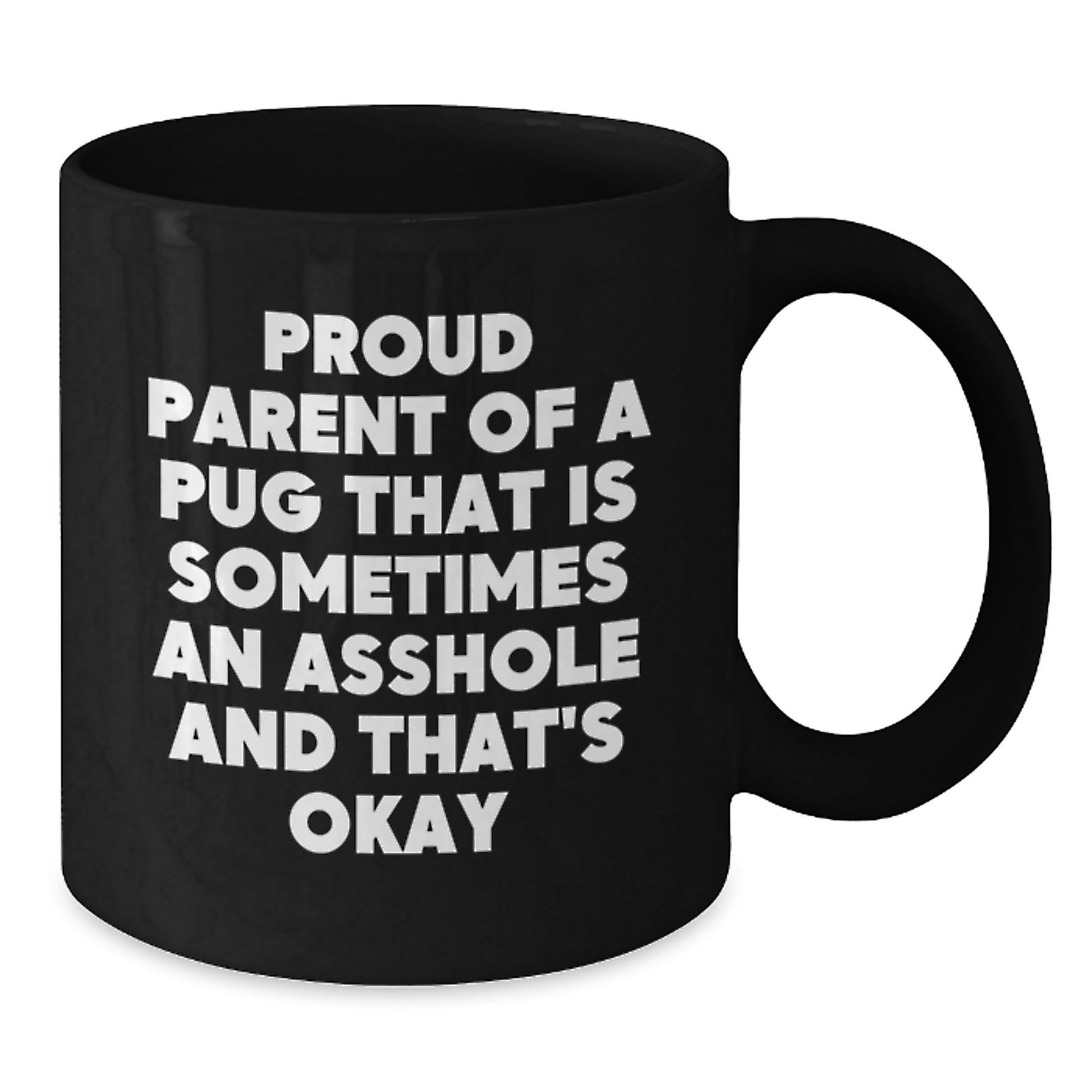 Funny Pug Dog Gifts for Dad - Proud Parent Mug, Unique Father's Day Coffee Mugs for Men from Family, Friends, Coworkers - Additional