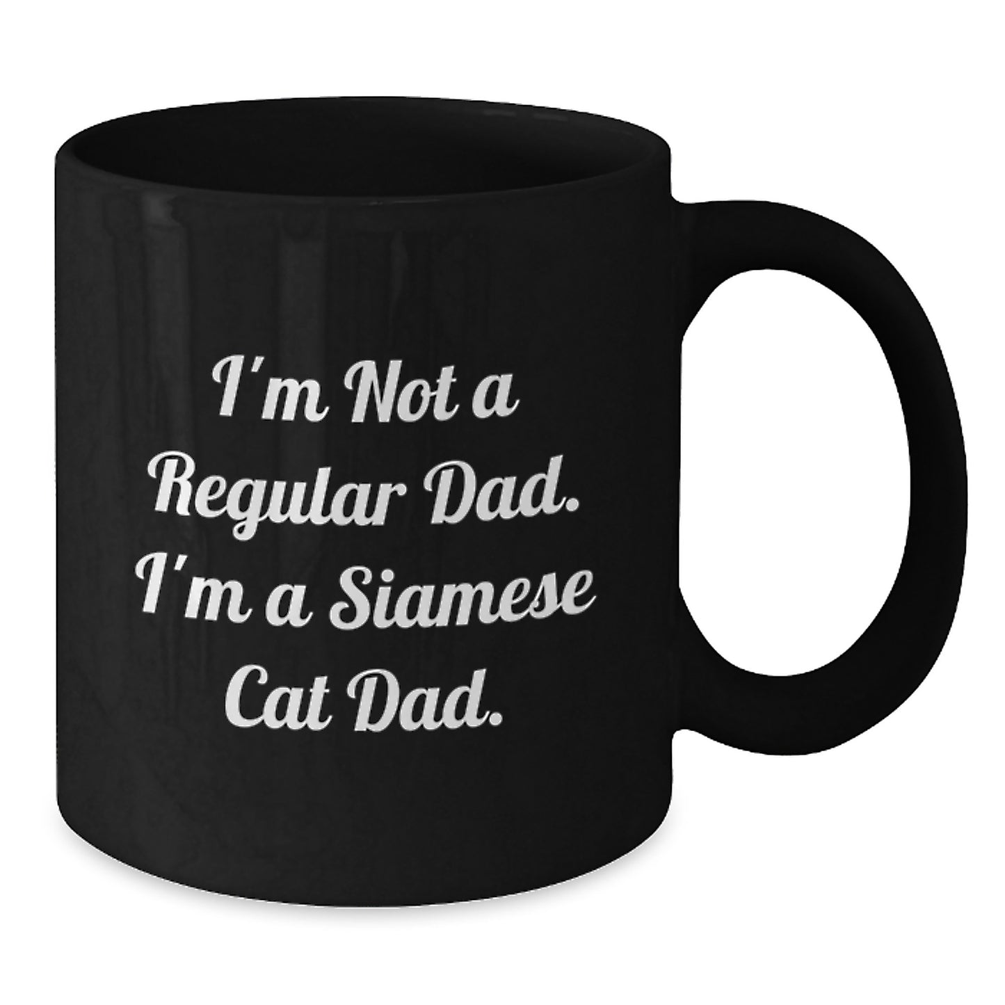 Funny Siamese Cat Dad Gifts for Men from Family, Unique Black Coffee Mug for Siamese Cat Enthusiasts, Graduation Celebration - Additional