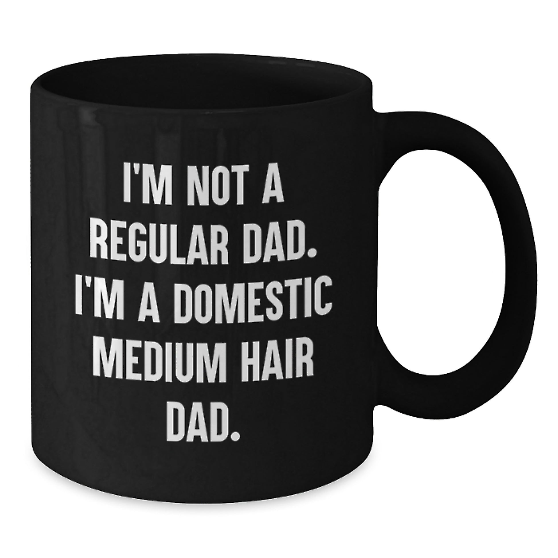 Funny Domestic Medium Hair Cat Gifts from Dad - I'm Not A Regular Dad, I'm A Domestic Medium Hair Dad. Black Coffee Mug for Graduation - Additional