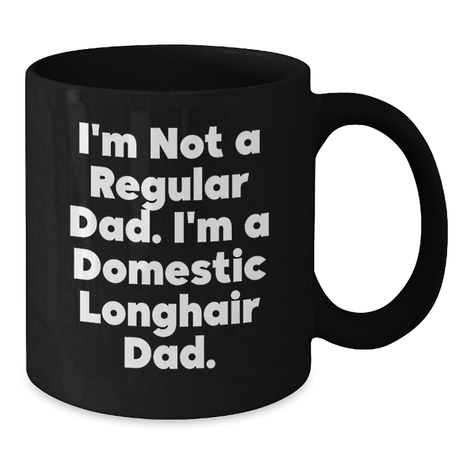 Funny Domestic Longhair Cat Dad Gifts for Men, Inspirational Unique Graduation Mugs from Family, Black Coffee Mug - Additional