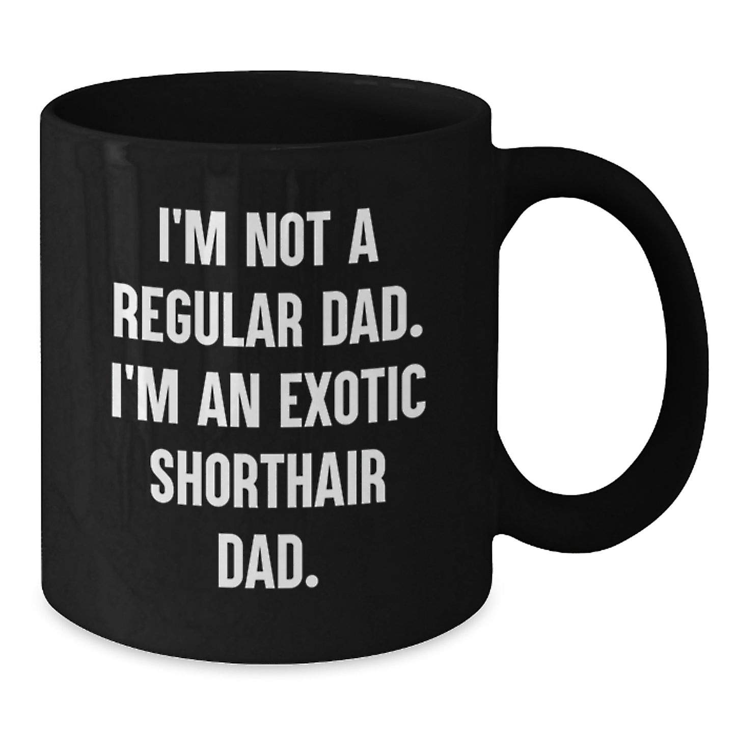Funny Exotic Shorthair Cat Gifts for Dad Birthday Unique Mugs from Men Exotic Shorthair Cat Lovers Black Coffee Mug I'm Not A Regular Dad. I'm An Exotic Shorthair Dad. - Additional