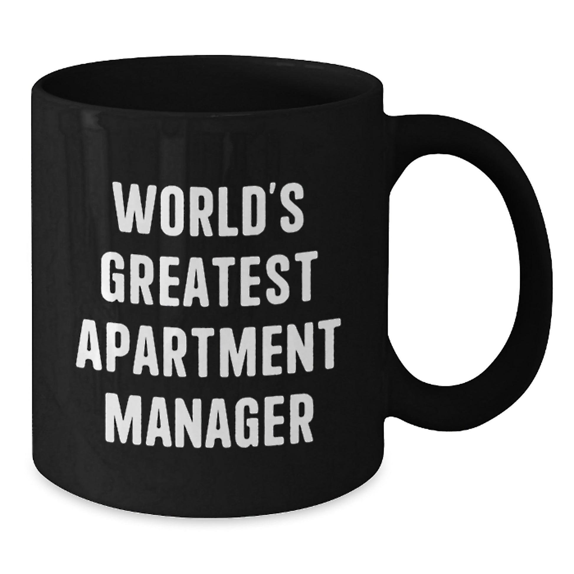 Funny World's Greatest Apartment Manager Gift for Men, Unique Black Coffee Mug for Dad on Father's Day - Gifts from Family - Additional