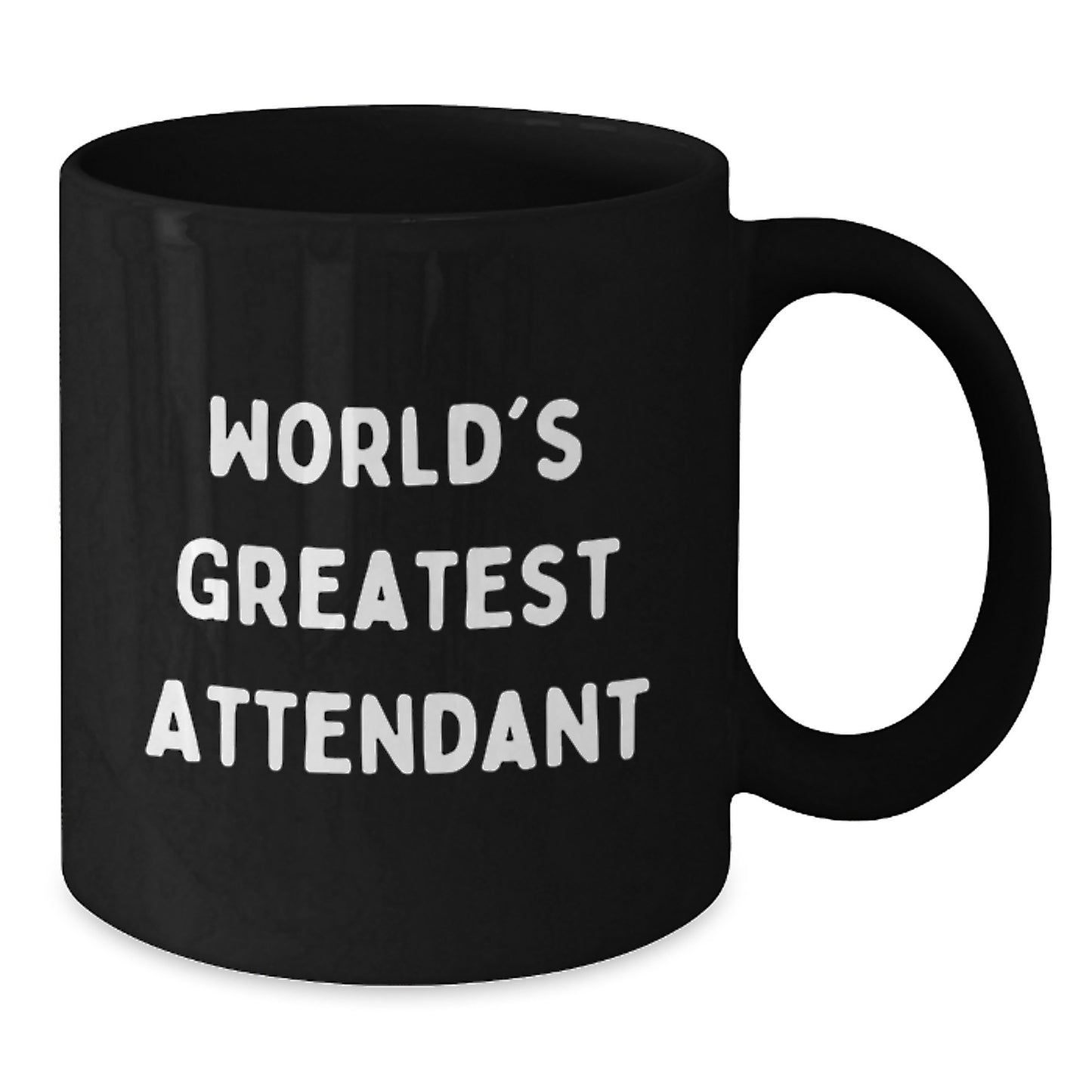 Gifts from Friends and Family for Attendants on Valentine's - 'World's Greatest Attendant' Funny Quote Black Coffee Mug - Unique Black Coffee Mugs for Attendants - Additional