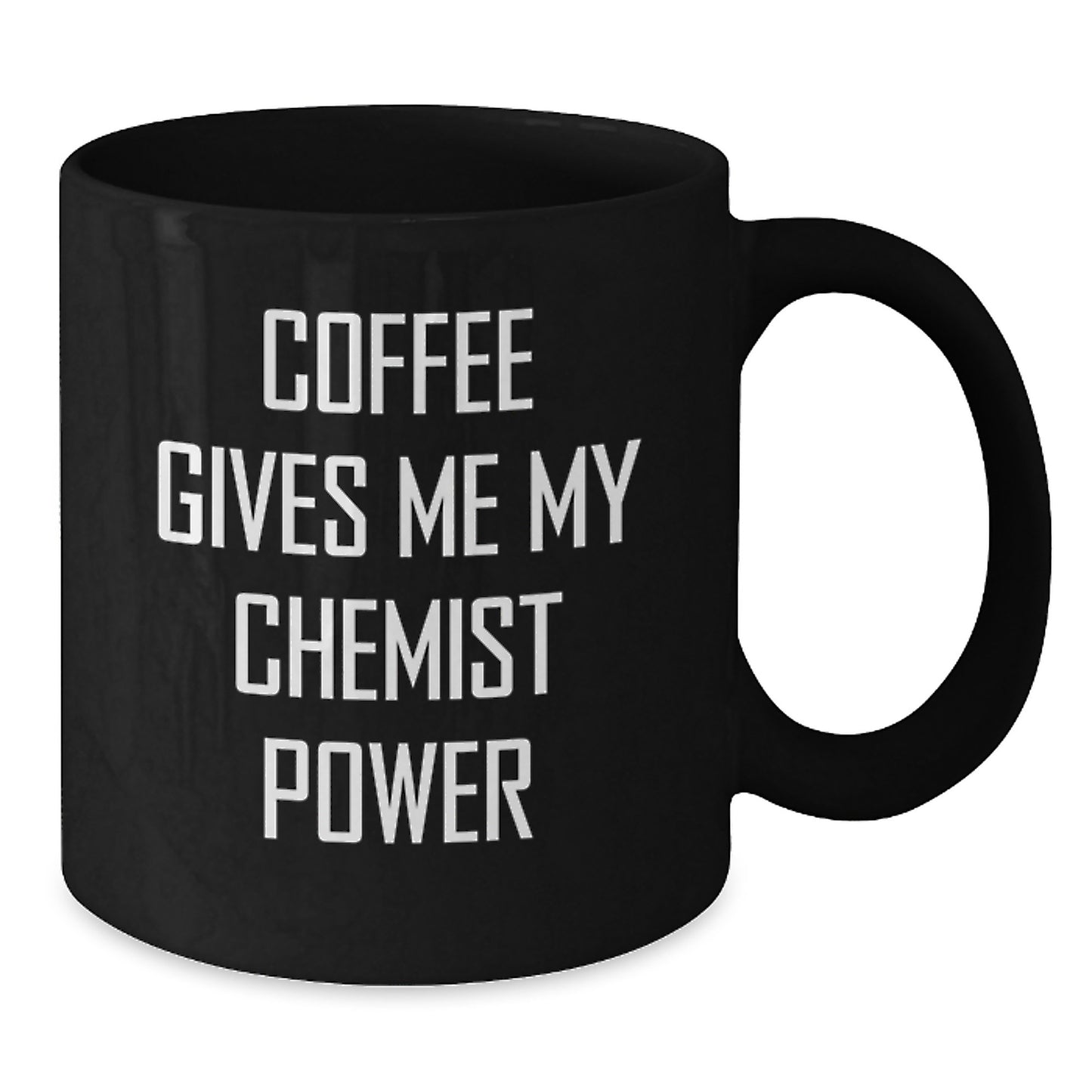 Funny Chemist Gifts for Men and Women, Black Coffee Mug with Coffee Gives Me My Chemist Power, Unique Graduation Gifts from Family - Additional