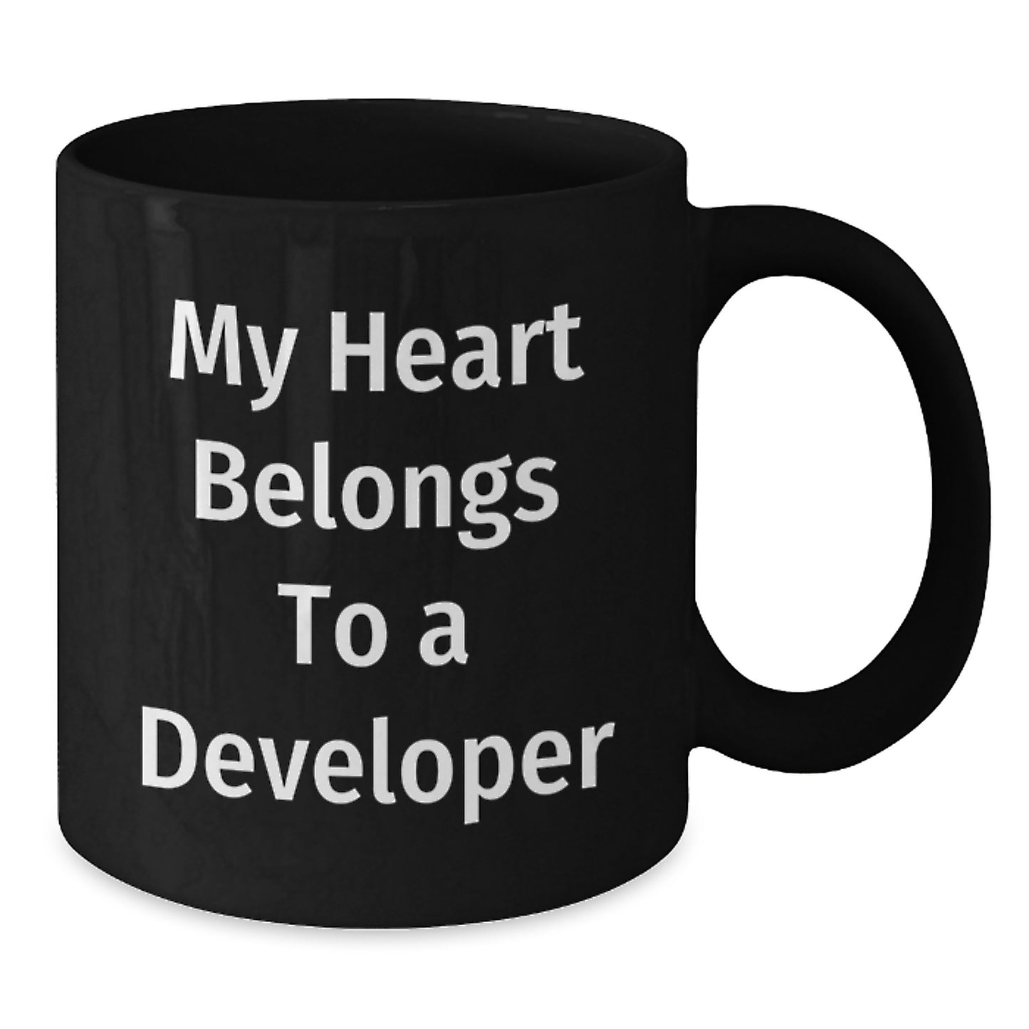 Funny Developer Gifts from Friends, Unique Black Coffee Mug for Men, My Heart Belongs To A Developer, Birthday Unique Gifts for Developer Coworkers - Additional