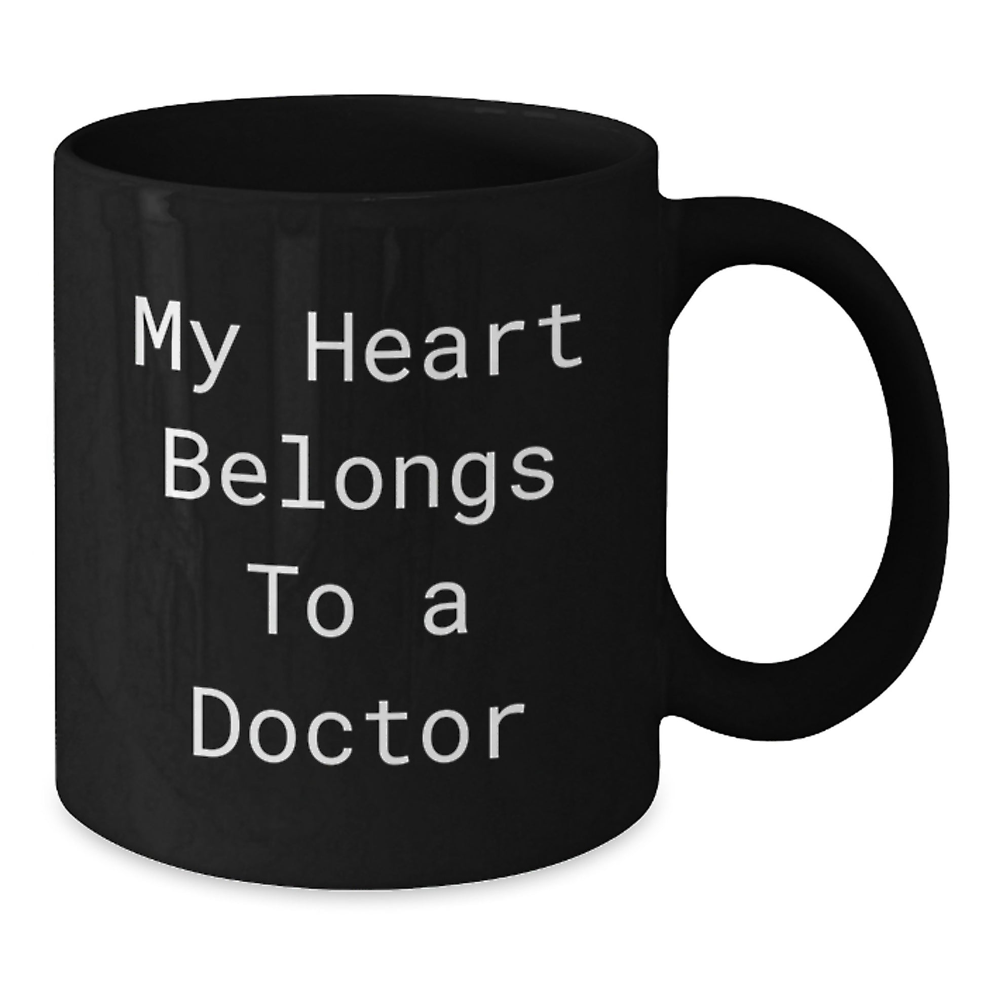 Funny Doctor Gifts from Men, Black Coffee Mug with My Heart Belongs To A Doctor Quote, Unique Christmas Unique Gifts for Doctor - Additional