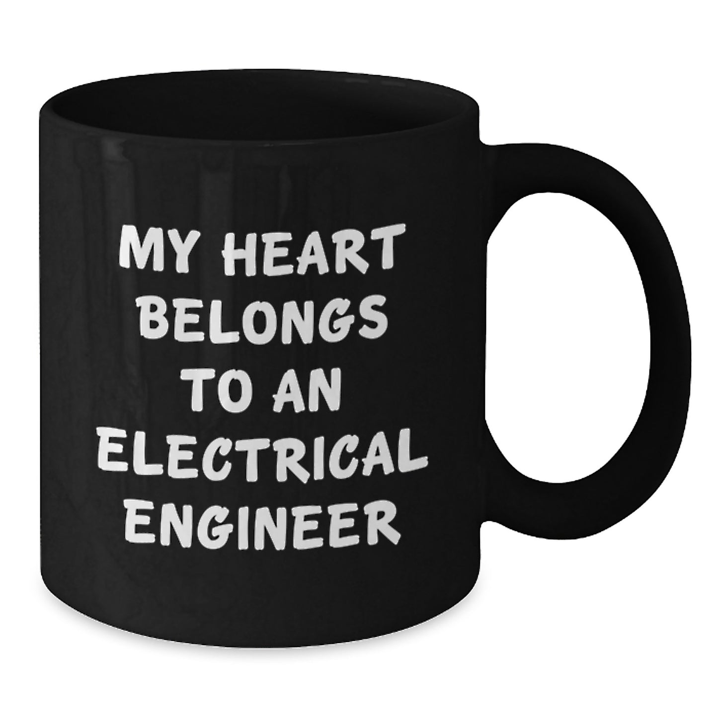 Funny Gifts for Electrical Engineers from Friends - 'My Heart Belongs To An Electrical Engineer' Black Coffee Mug - Christmas Unique Gifts for Men - Additional