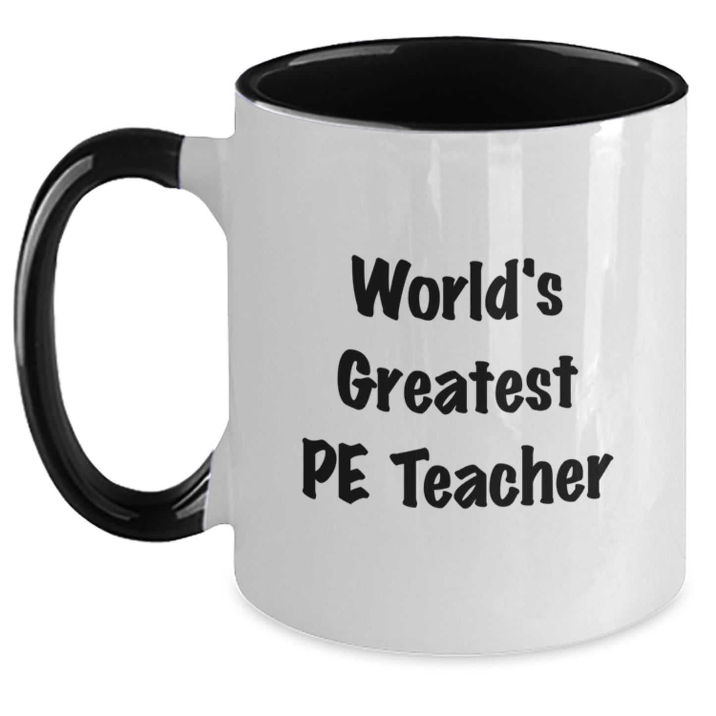 Funny PE Teacher Gifts from Friends for World's Greatest PE Teacher Two Tone Coffee Mug Valentine's Unique - Main
