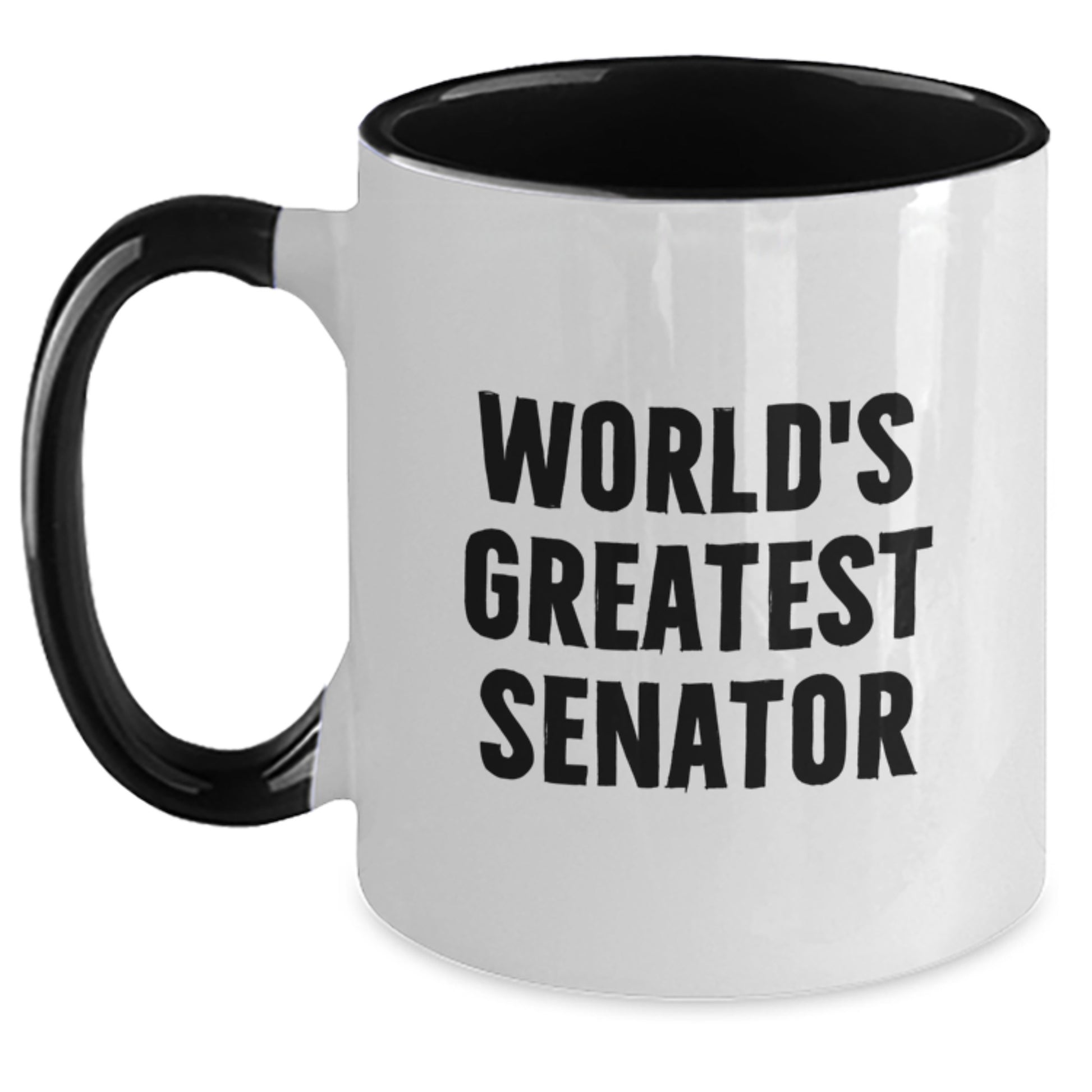 Senator Gifts from Men to Women Funny Two Tone Coffee Mugs, Unique Valentine's Gifts for Senator, Best Senator Mug, Red and White, Navy and White, Pink and White - Main