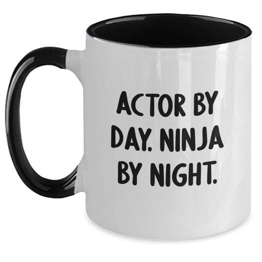 Actor By Day Ninja By Night Funny Two Tone Coffee Mug Gifts for Men from Friends - Main