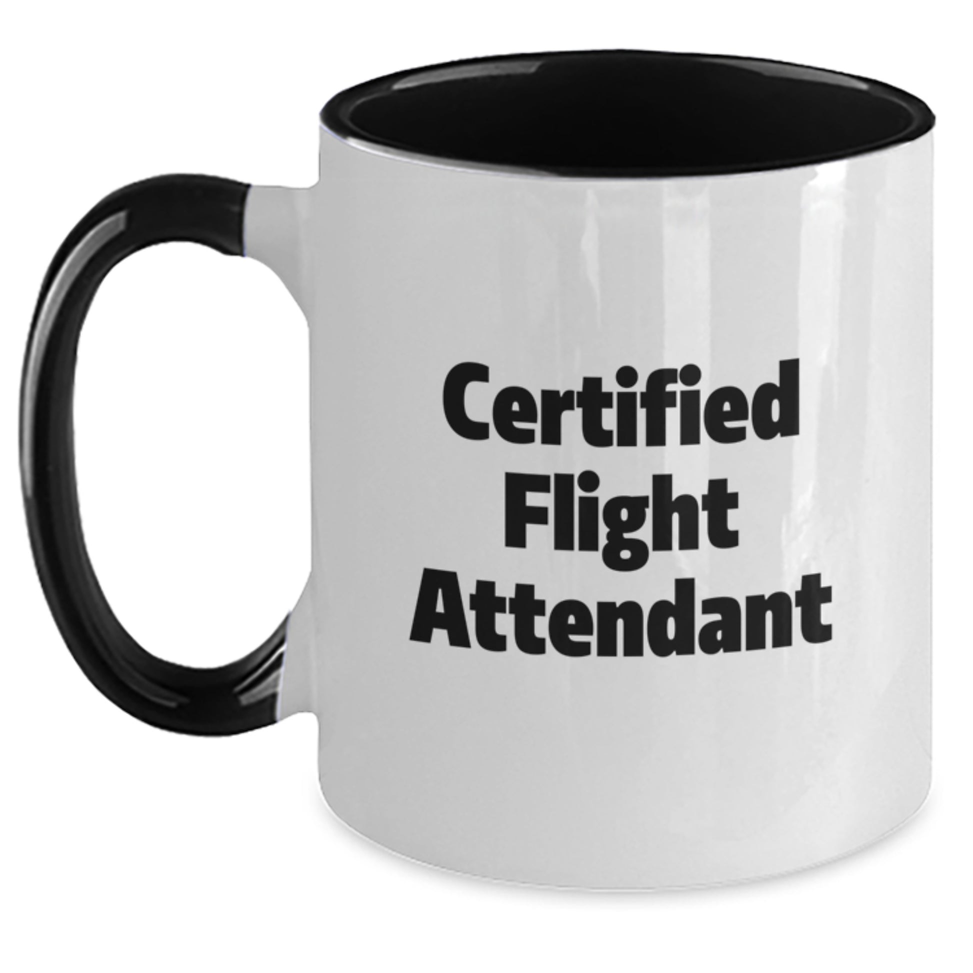 Funny Flight Attendant Gifts from Friends, Unique Two Tone Coffee Mugs for Certified Flight Attendants, Christmas Unique Gifts for Men, Women, Coworkers, Family - Main
