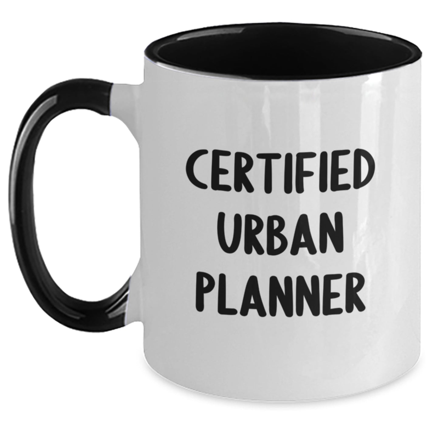 Funny Gifts from Friends to Urban Planner, Certified Urban Planner Two Tone Coffee Mug, Christmas Unique - Main