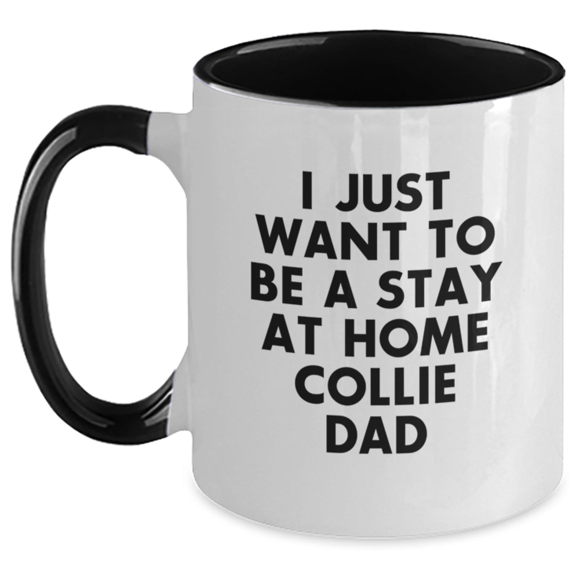 Funny Collie Dog Gifts from Dad to Stay At Home Collie Dad Lover on Valentine's Two Tone Coffee Mug - Main