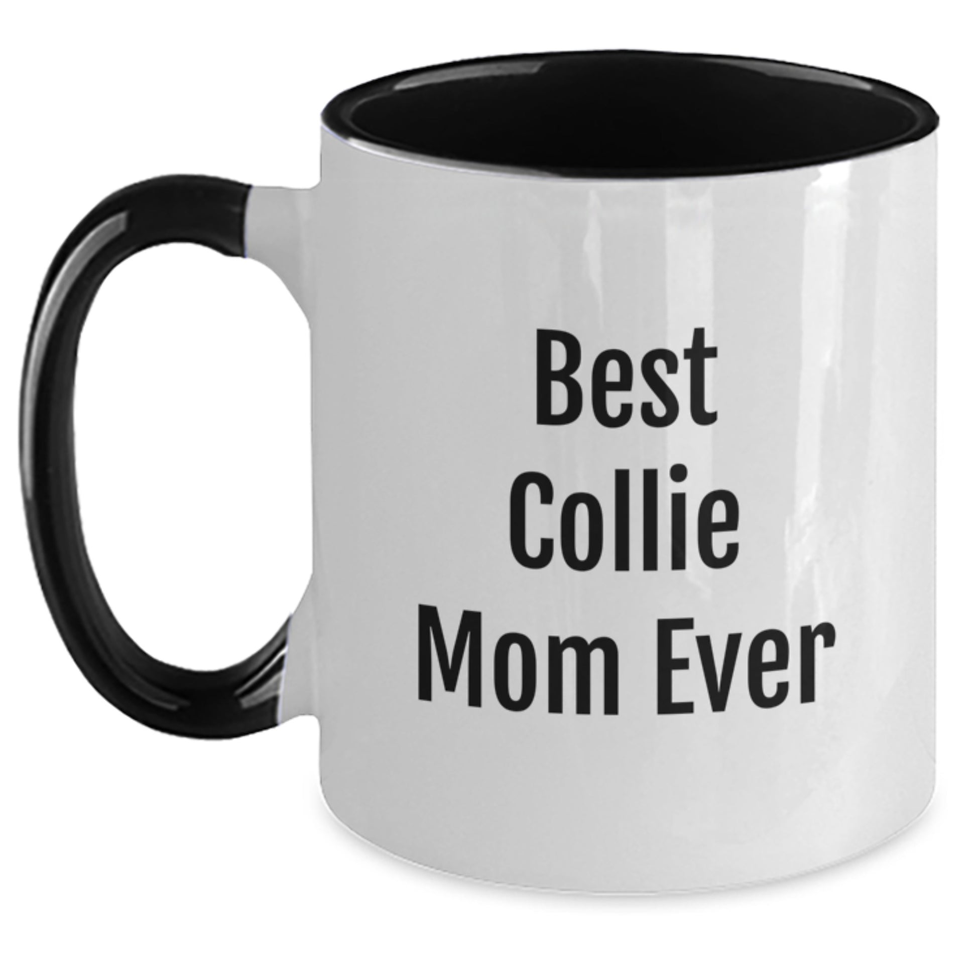 Funny Collie Dog Gifts for Mom, Best Collie Mom Ever Quote, Two Tone Coffee Mug, Birthday Unique Gifts from Family, Collie Dog Lover Mug - Main